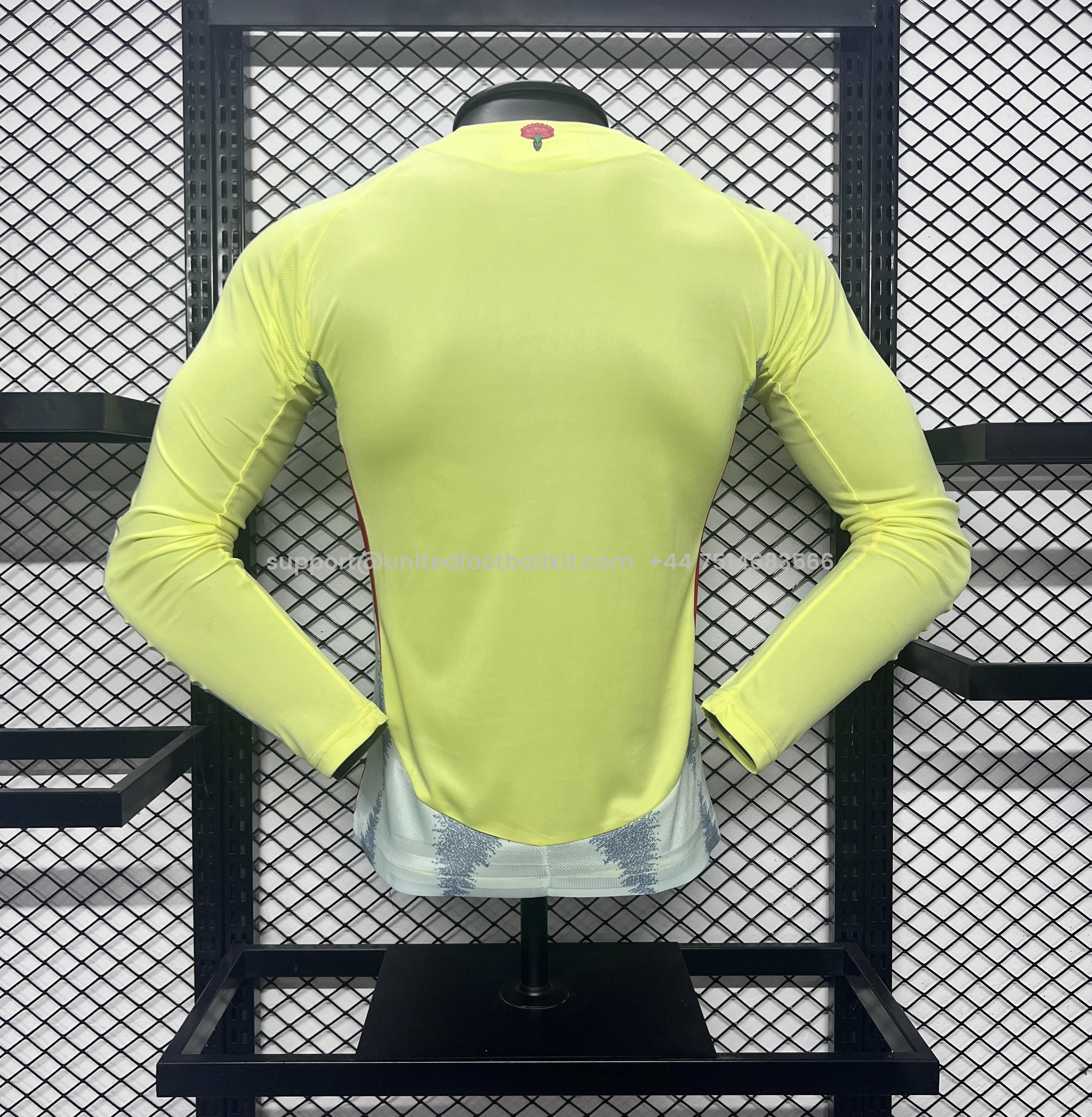 Unitedfootballkit.com | Spain 2024 Away Long Sleeve Jersey - Player Version -Customize Name, Number and Patch | Worldwide Shipping