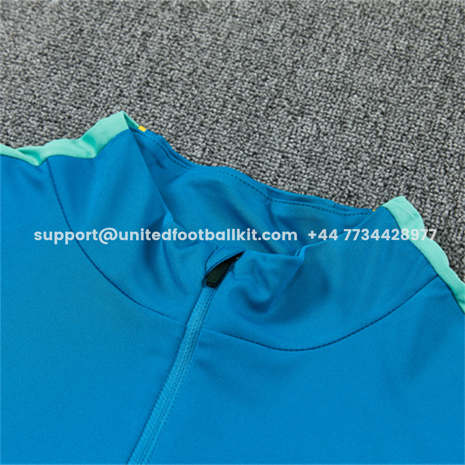 Unitedfootballkit.com | Brazil 2026 Long Sleeve Training Set - Sky Blue Top & Dark Green Pants -Customize Name, Number and Patch | Worldwide Shipping