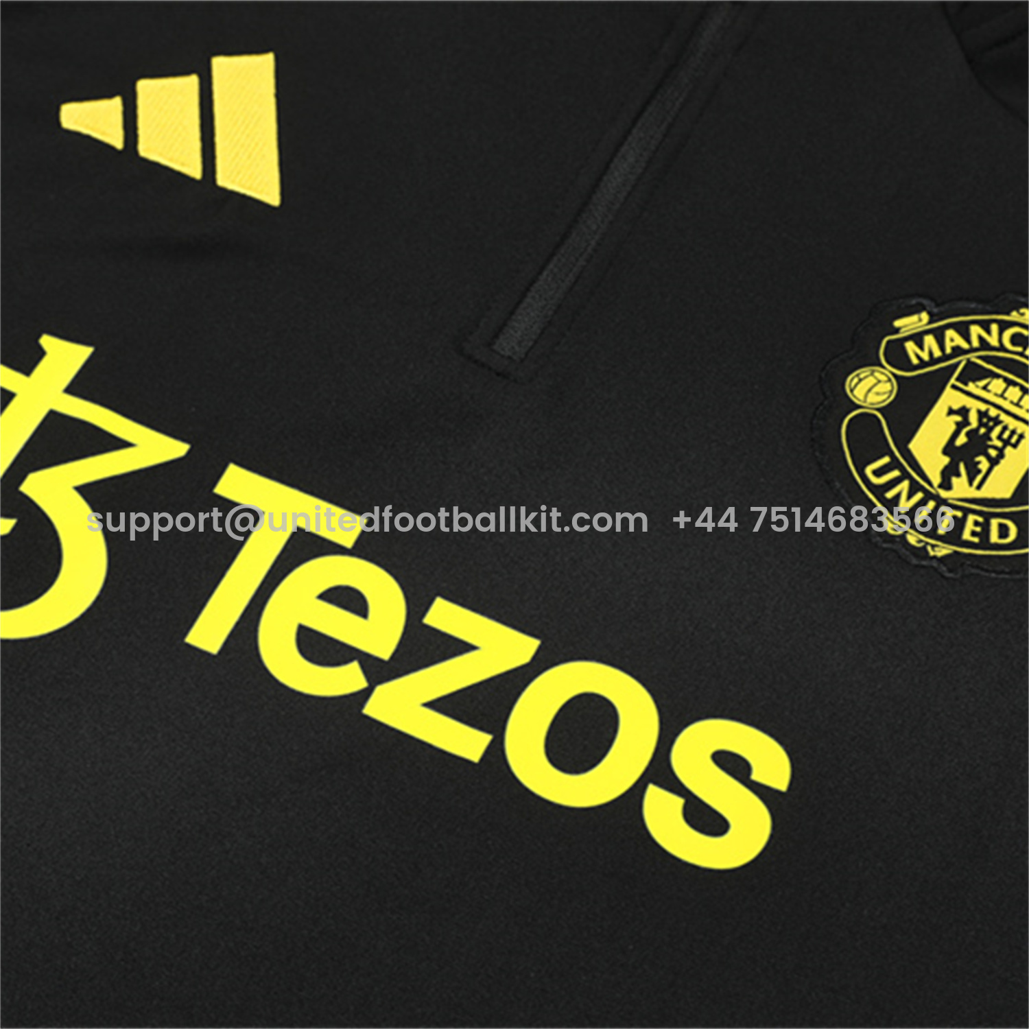 Unitedfootballkit.com | Manchester United 25-26 Long Sleeves Training Set - Black Top & Black Pants -Customize Name, Number and Patch | Worldwide Shipping