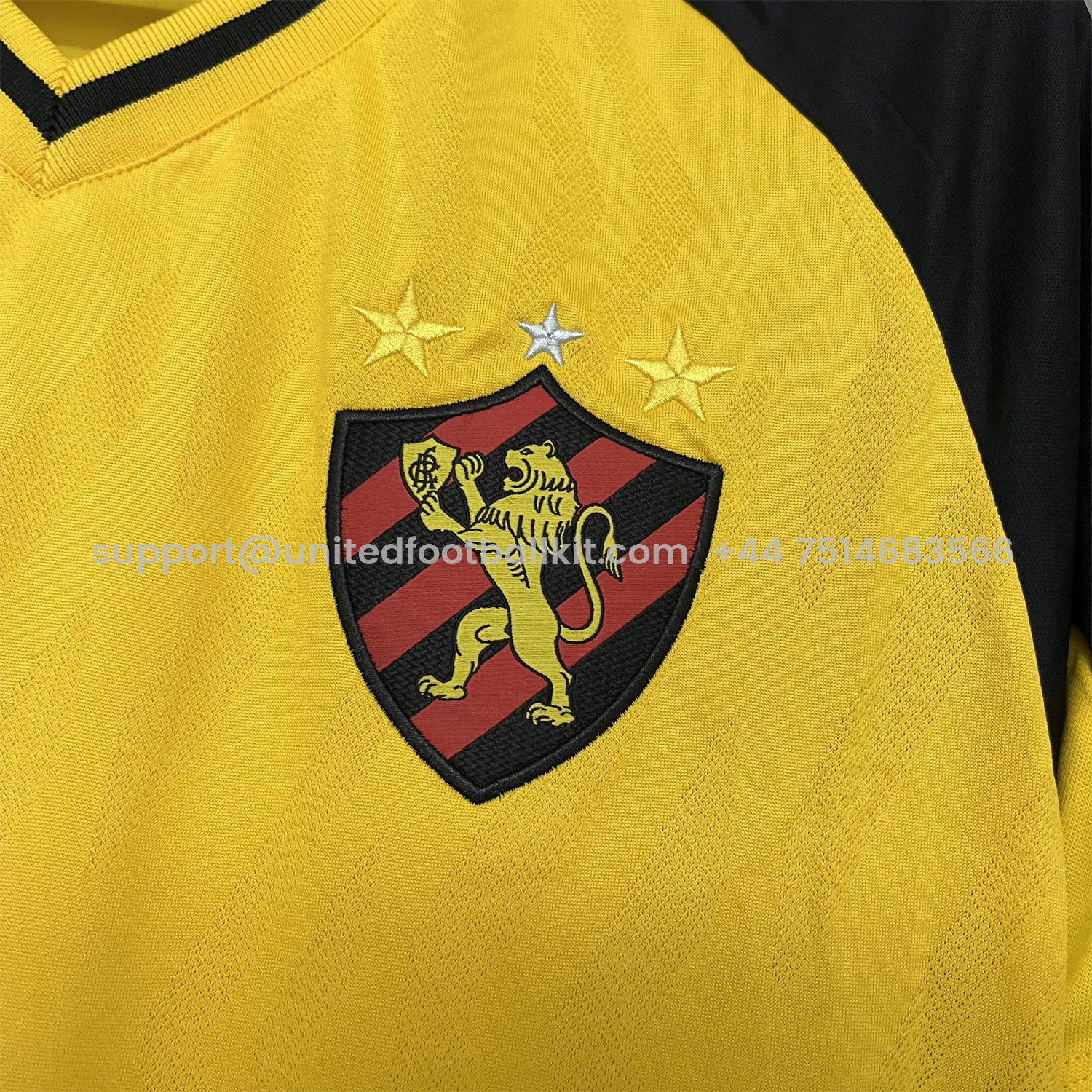 Unitedfootballkit.com | Sport Recife 25-26 Away Yellow Unsponsored Jersey - Fans Version -Customize Name, Number and Patch | Worldwide Shipping