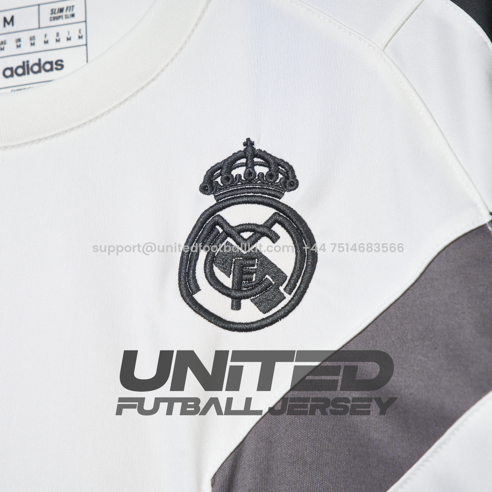 Unitedfootballkit.com | Real Madrid 24-25 Throwback Originals T-Shirt - White -Customize Name, Number and Patch | Worldwide Shipping
