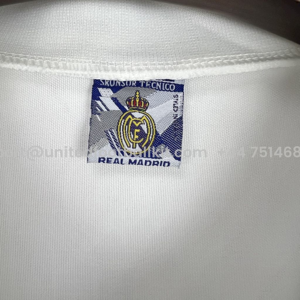 Unitedfootballkit.com | Retro Real Madrid 96-97 Home Stadium Jersey -Customize Name, Number and Patch | Worldwide Shipping