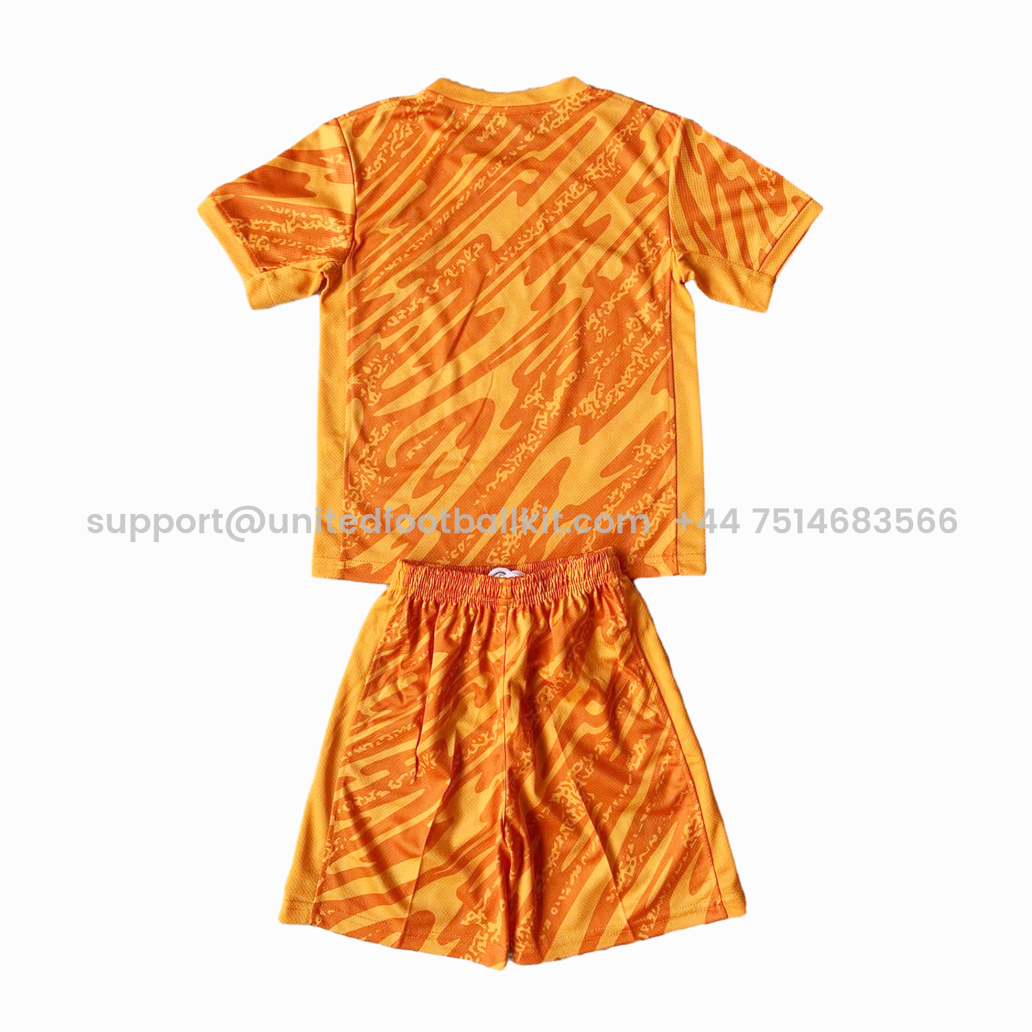 Unitedfootballkit.com | France 2024 Goalkeeper Kids Kit - Orange -Customize Name, Number and Patch | Worldwide Shipping