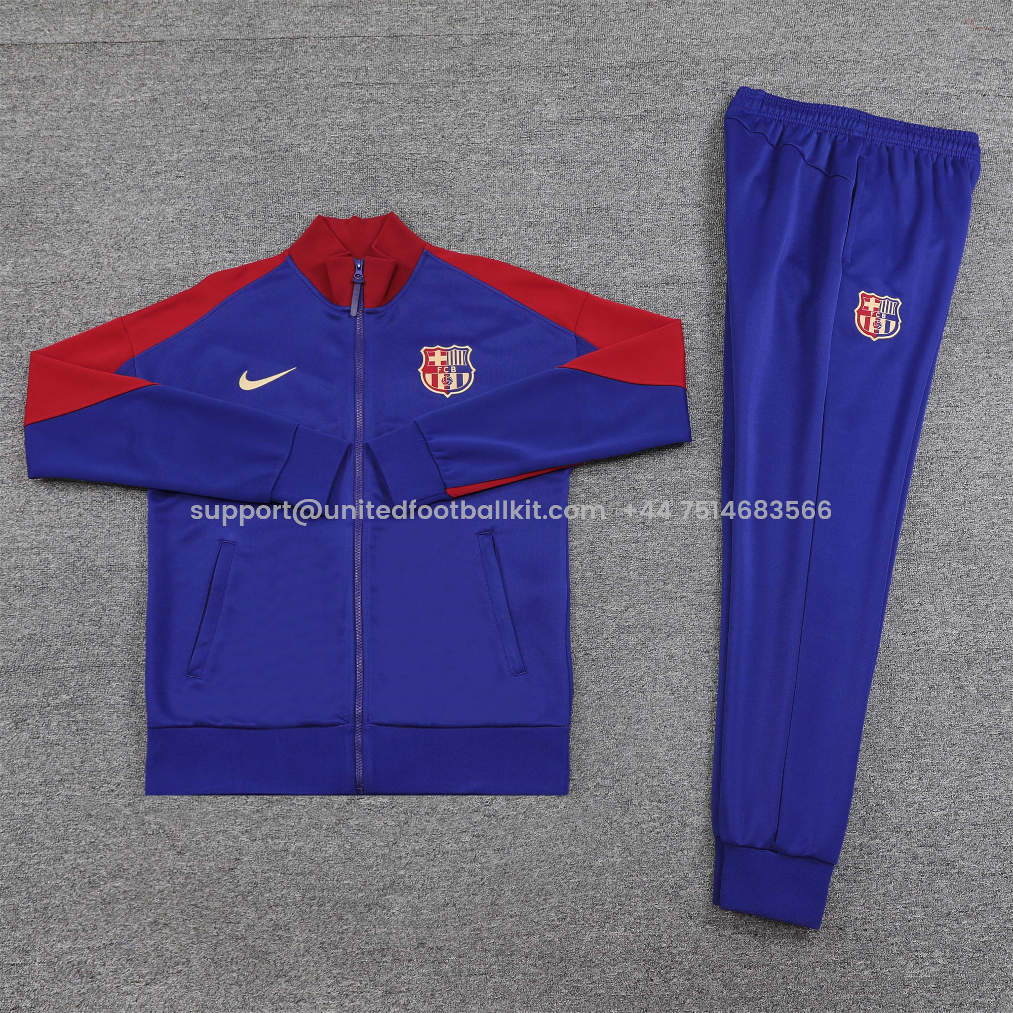 Unitedfootballkit.com | Barcelona 24-25 Jacket Training Tracksuit - Blue & Red -Customize Name, Number and Patch | Worldwide Shipping