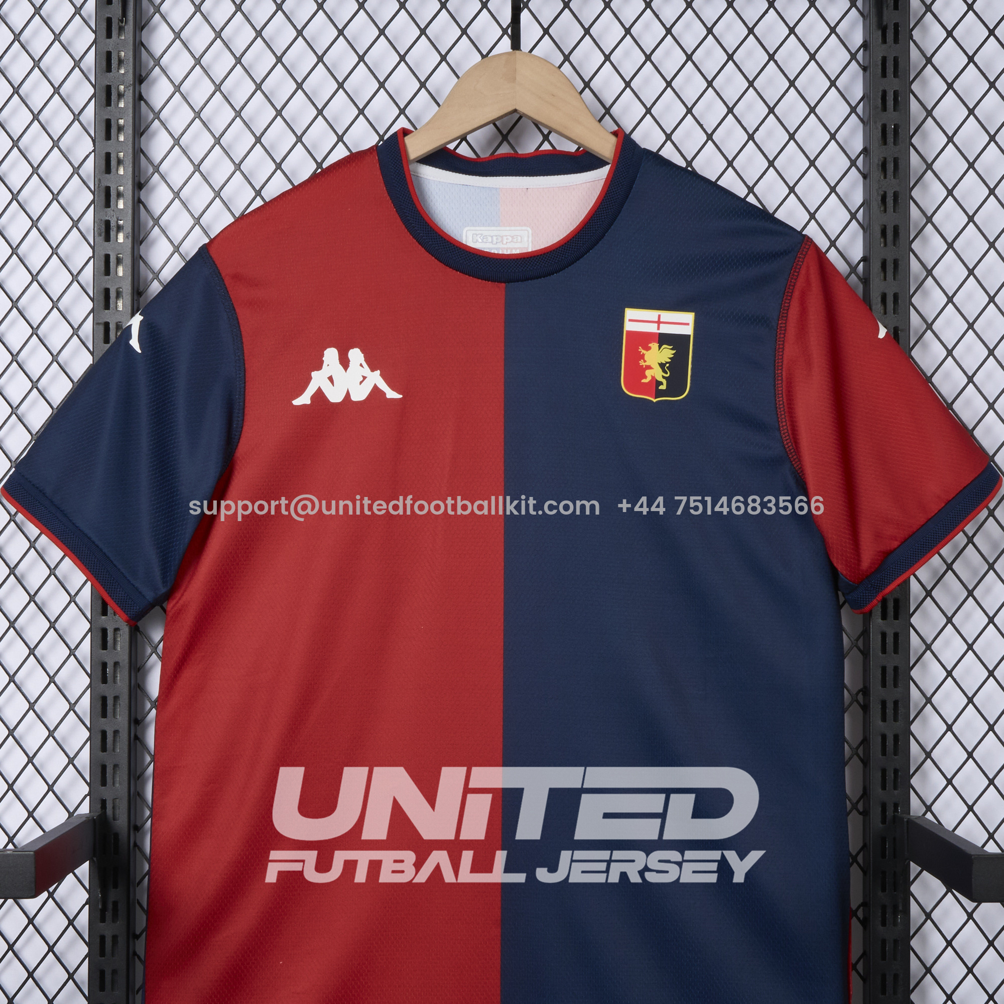 Unitedfootballkit.com | Genoa 24-25 Home Unsponsored Jersey - Fans Version -Customize Name, Number and Patch | Worldwide Shipping