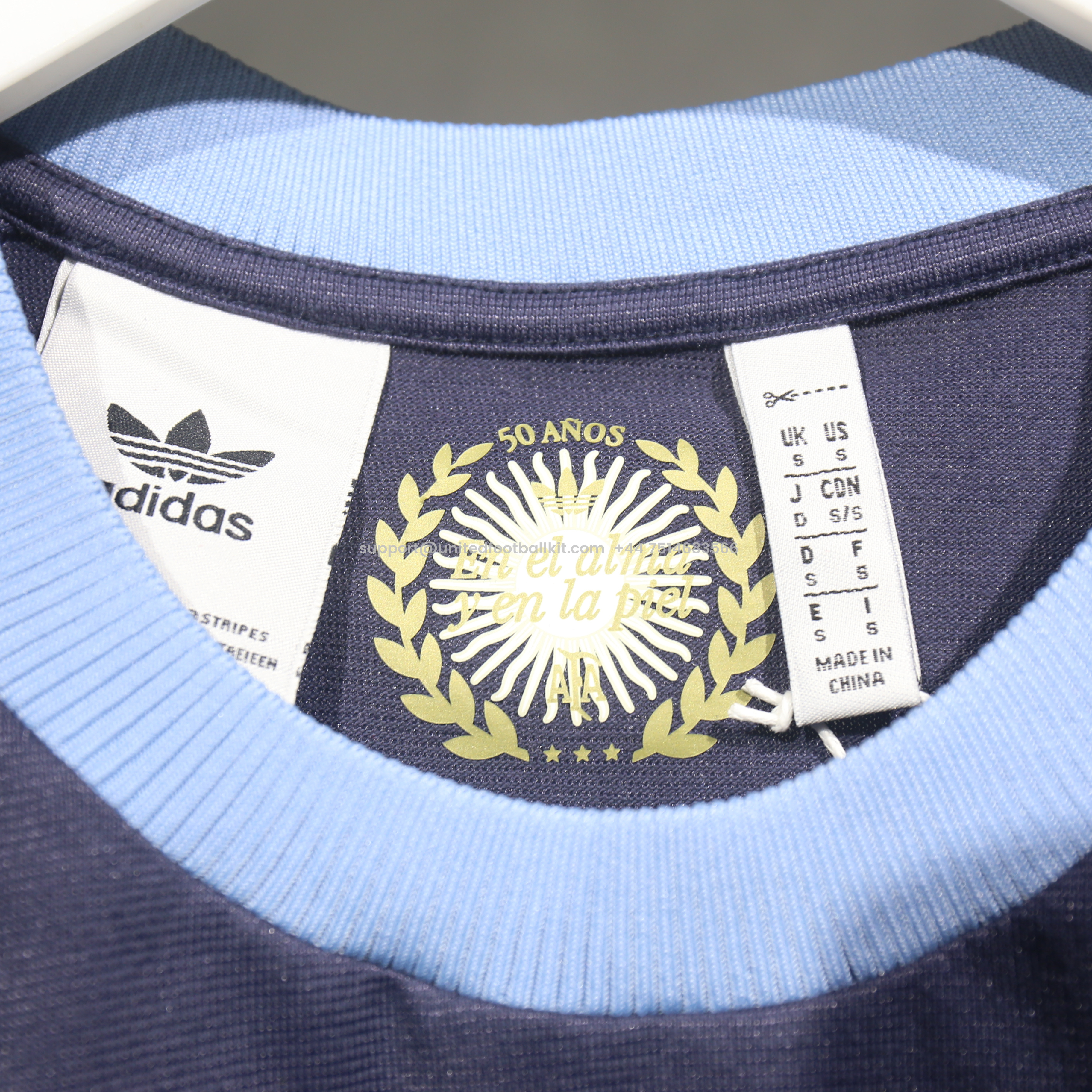Unitedfootballkit.com | Argentina 24-25 Adi 50 Years Anniversary Limited Edition T-shirt -Customize Name, Number and Patch | Worldwide Shipping