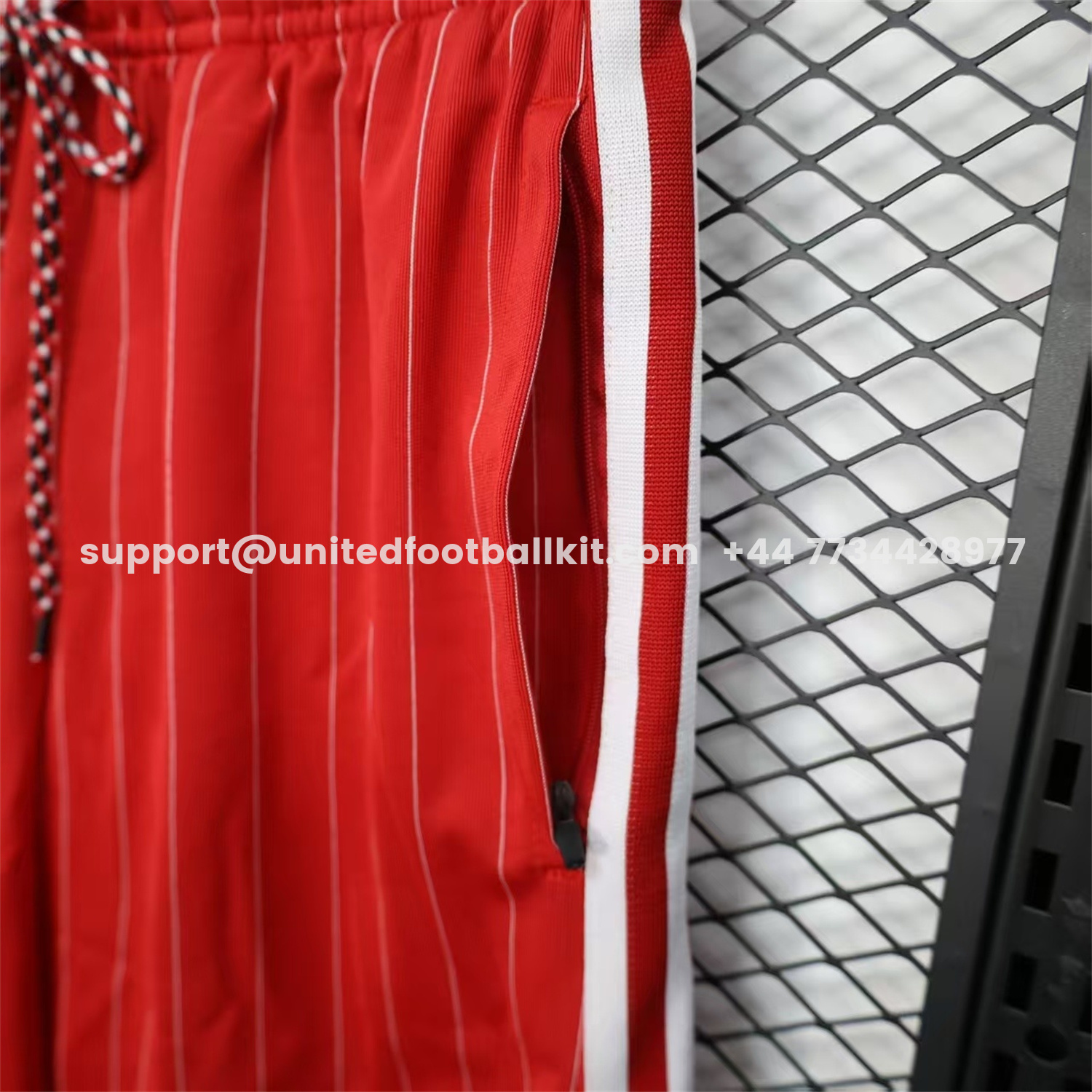 Unitedfootballkit.com | Manchester United 25-26 Trefoil Red Travel Shorts - Player Version -Customize Name, Number and Patch | Worldwide Shipping