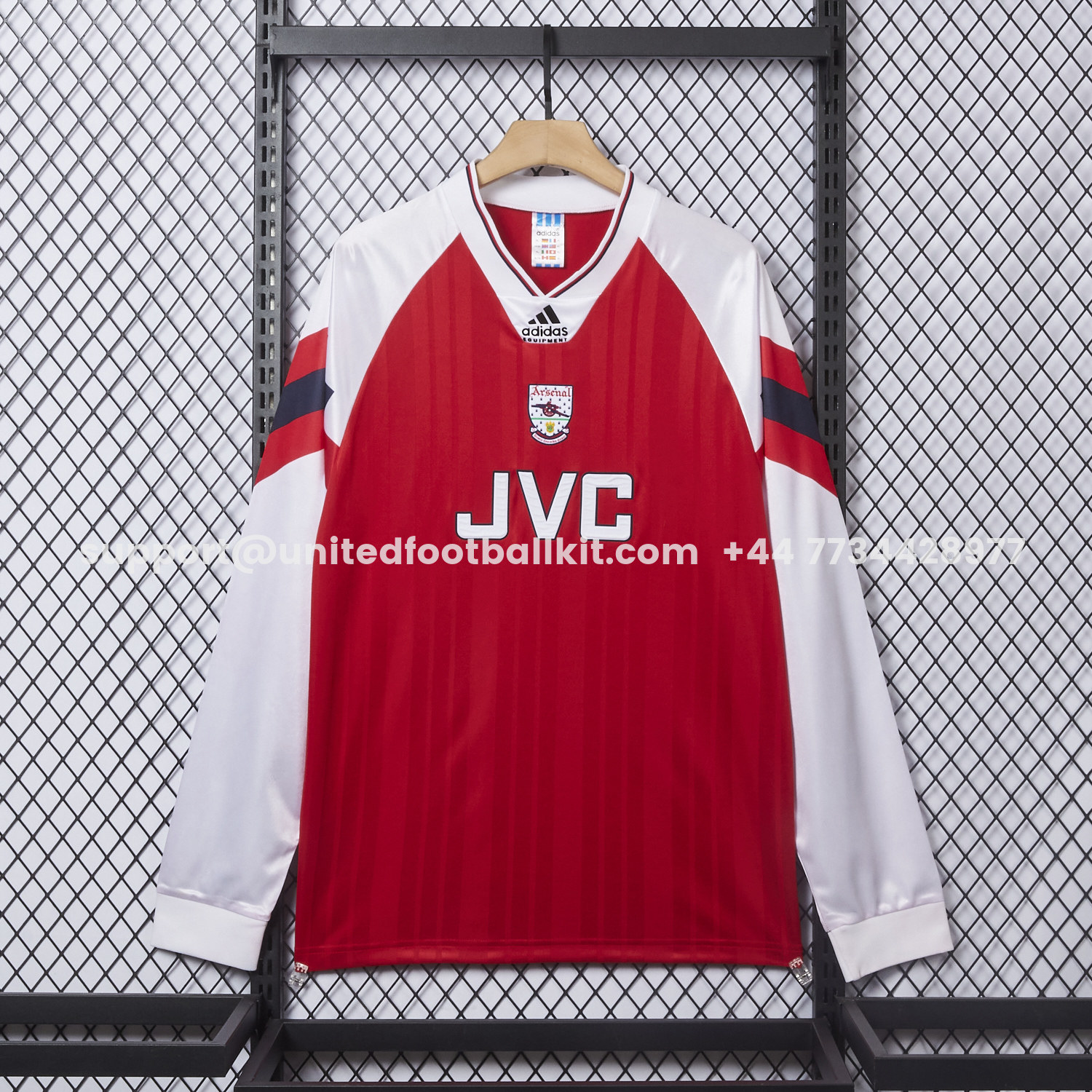 Unitedfootballkit.com | Retro Arsenal 92-94 Home Long Sleeves Jersey -Customize Name, Number and Patch | Worldwide Shipping