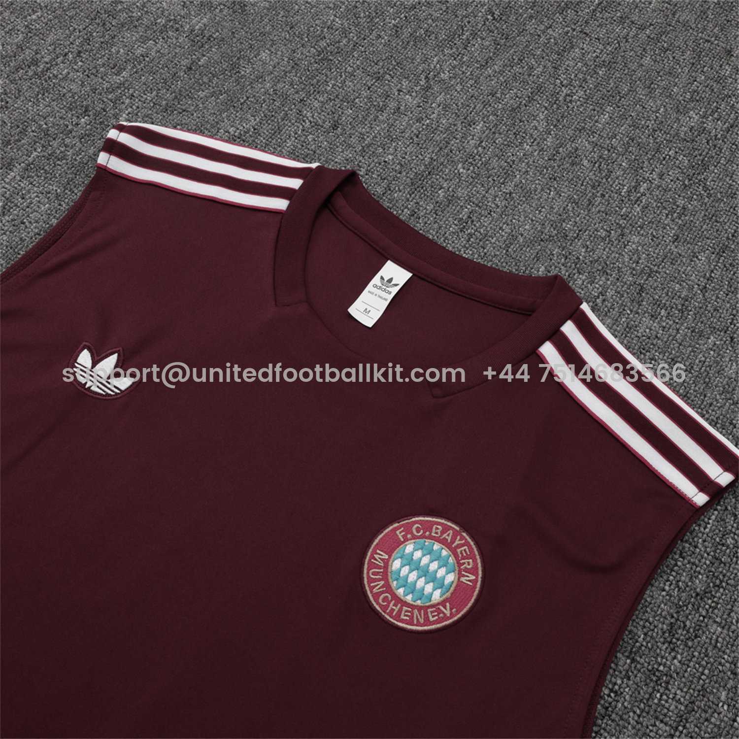 Unitedfootballkit.com | Bayern Munich 25-26 Throwback Trefoil Vest Training Set - Deep Red -Customize Name, Number and Patch | Worldwide Shipping