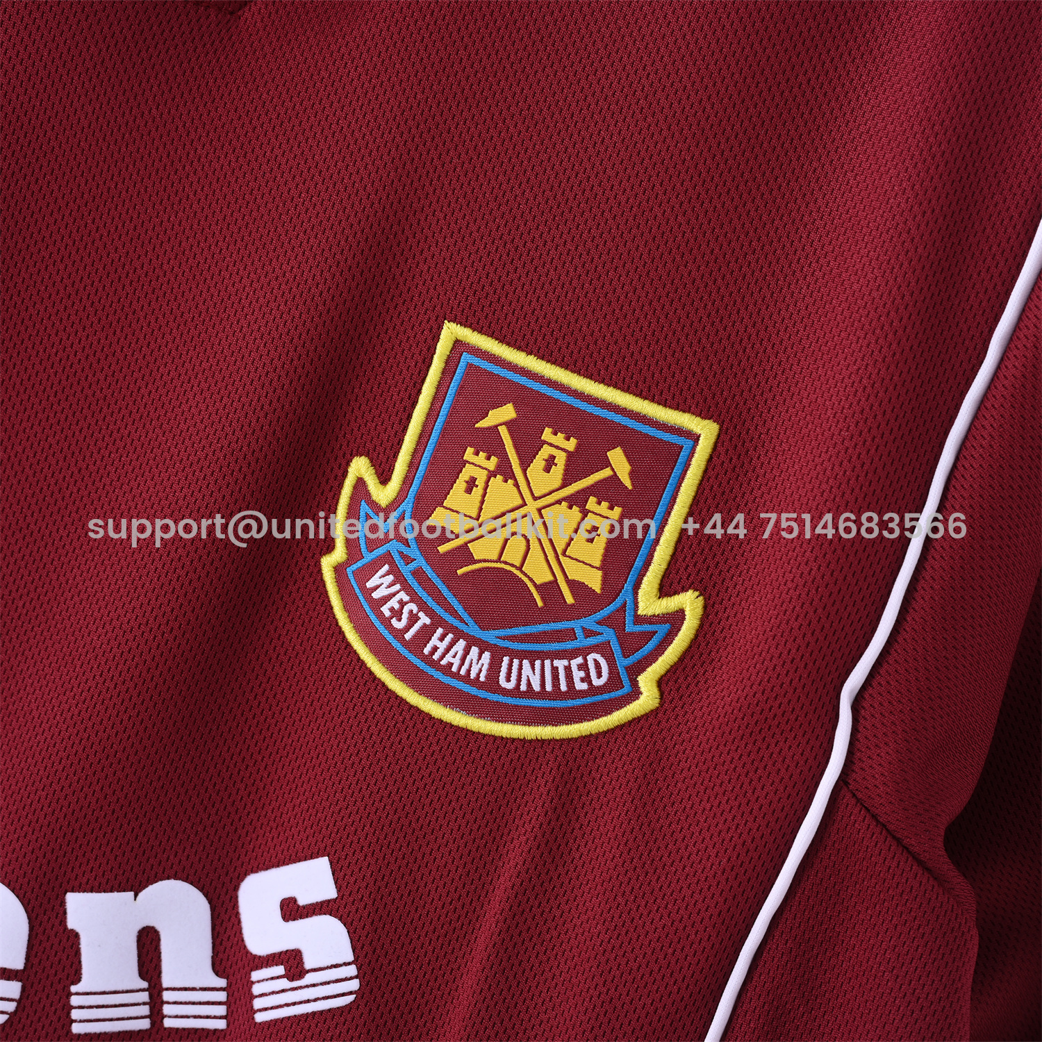 Unitedfootballkit.com | Retro West Ham United 1999-00 Home Jersey -Customize Name, Number and Patch | Worldwide Shipping