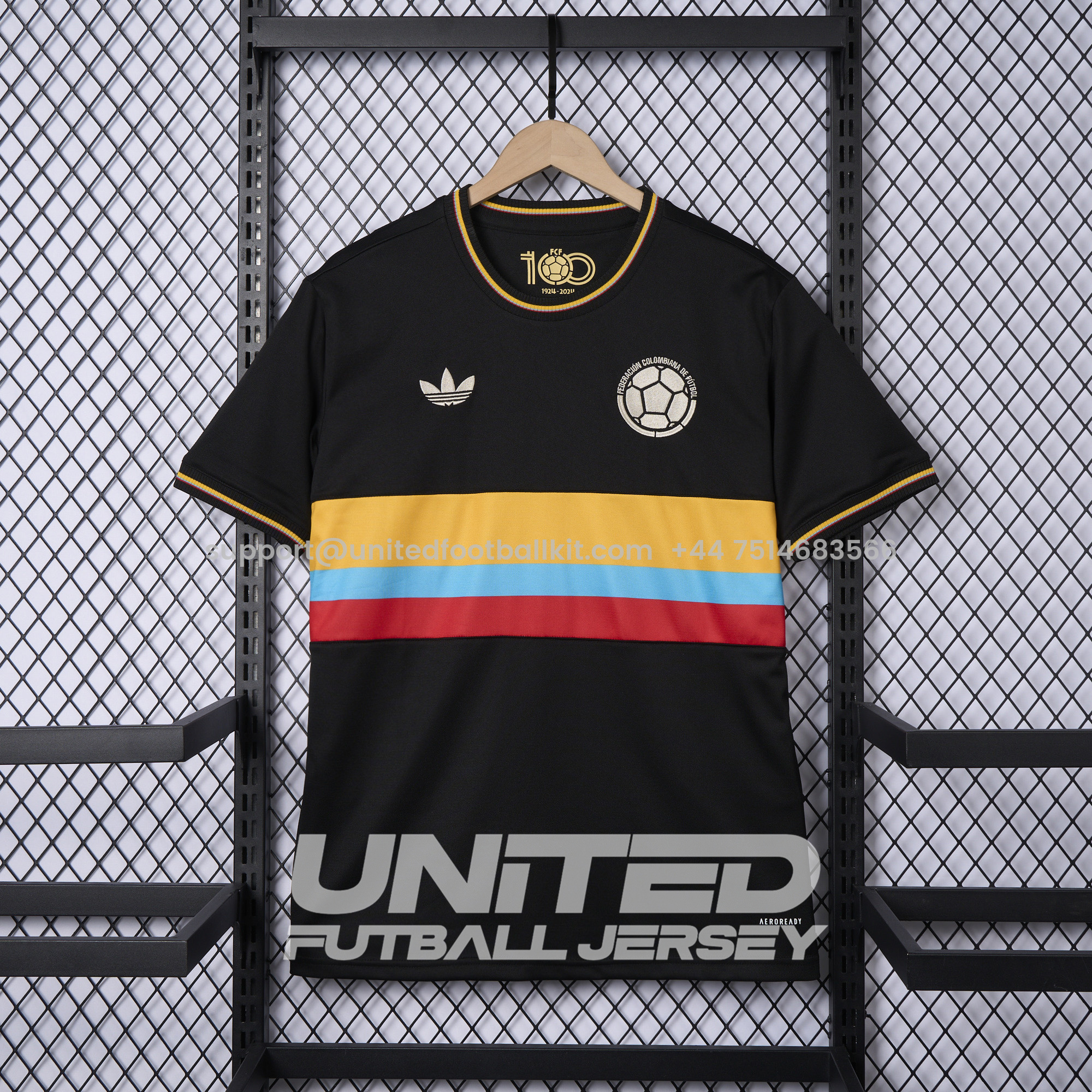 Unitedfootballkit.com | Colombia 2024 100th Anniversary Black Jersey - Fans Version -Customize Name, Number and Patch | Worldwide Shipping
