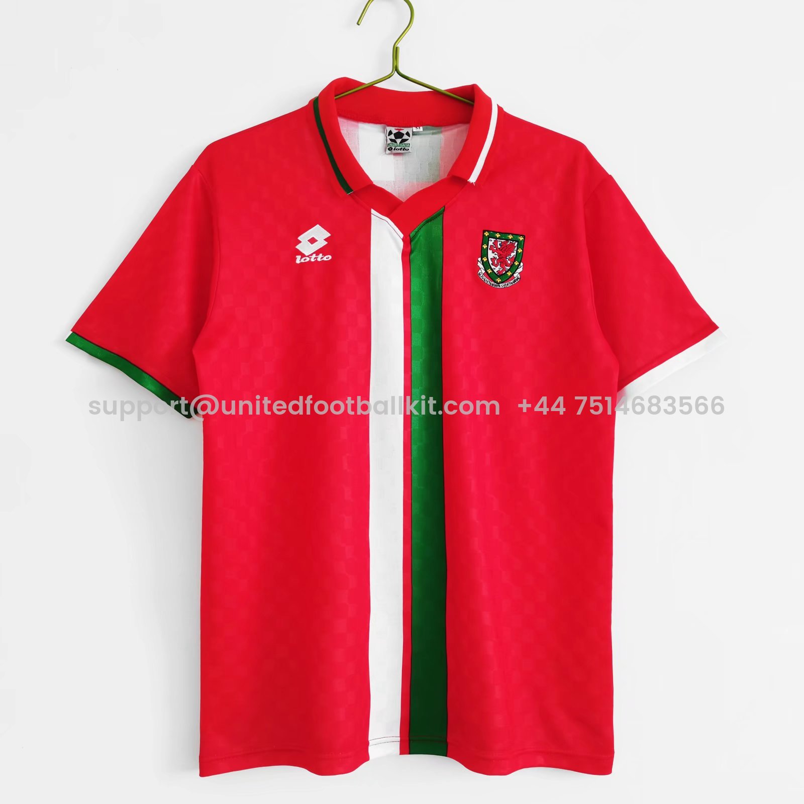 Unitedfootballkit.com | Retro Wales 1996 Home Stadium Jersey -Customize Name, Number and Patch | Worldwide Shipping