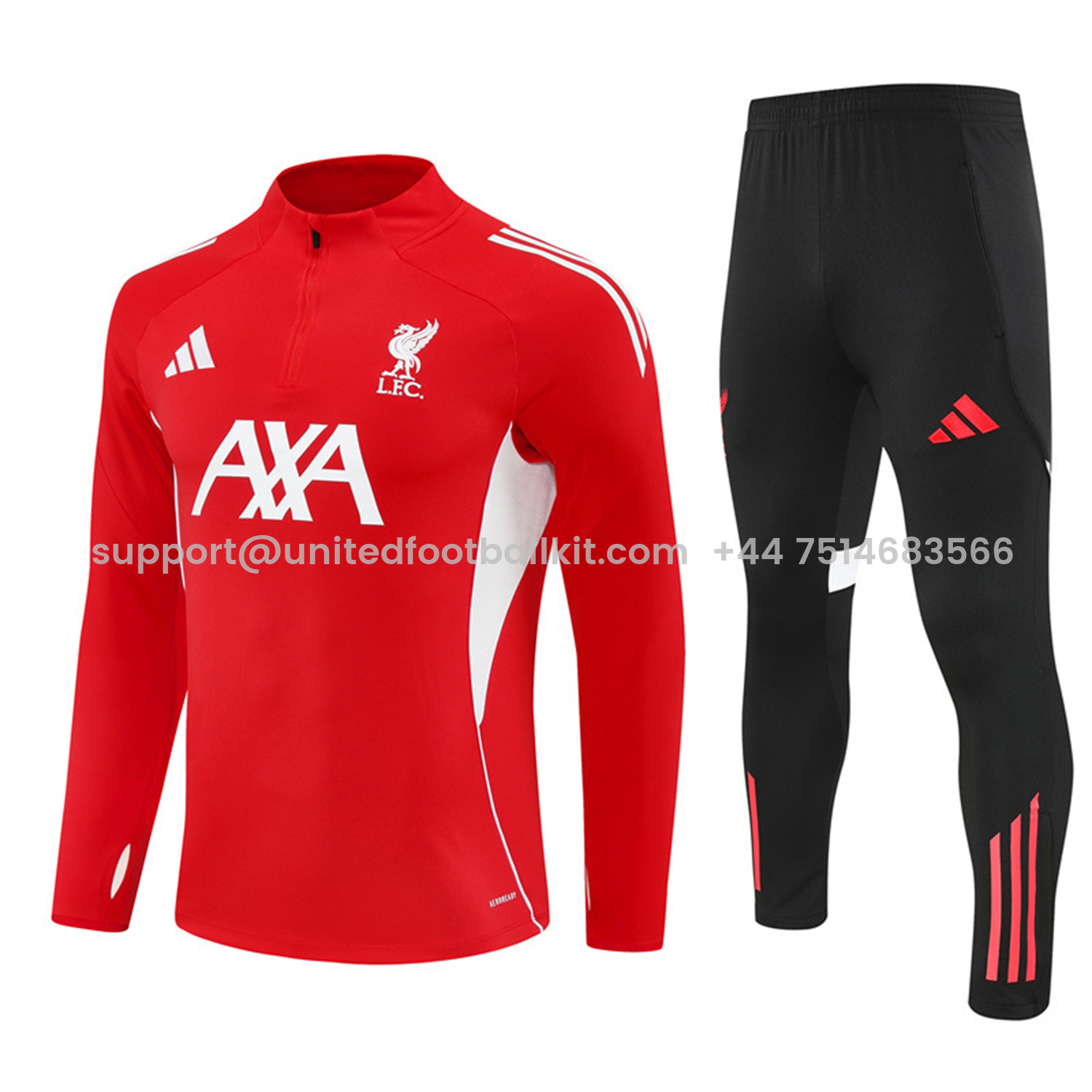 Unitedfootballkit.com | Liver.pool 25-26 Long Sleeve Training Set - Red Top & Black Pants -Customize Name, Number and Patch | Worldwide Shipping
