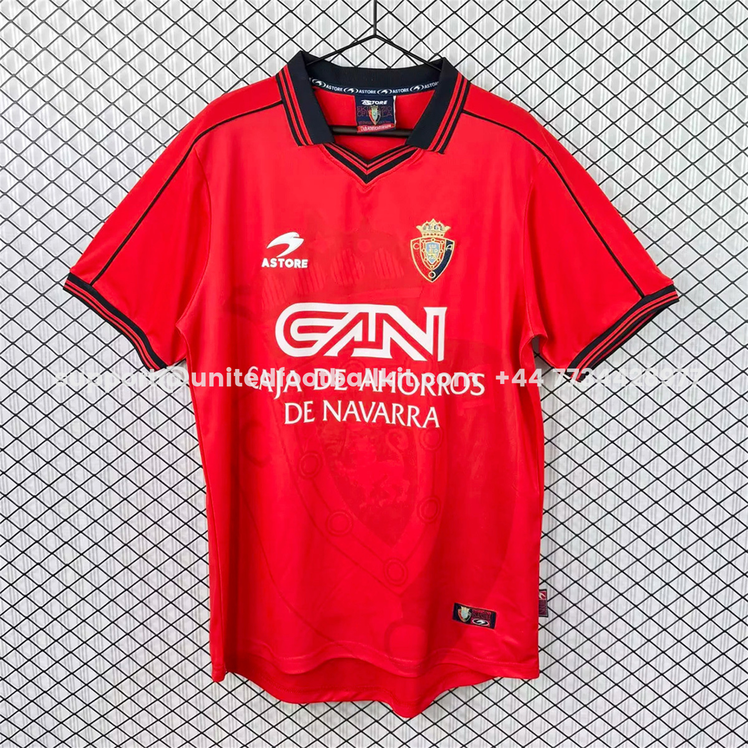 Unitedfootballkit.com | Retro Osasuna 1998-99 Home Jersey -Customize Name, Number and Patch | Worldwide Shipping