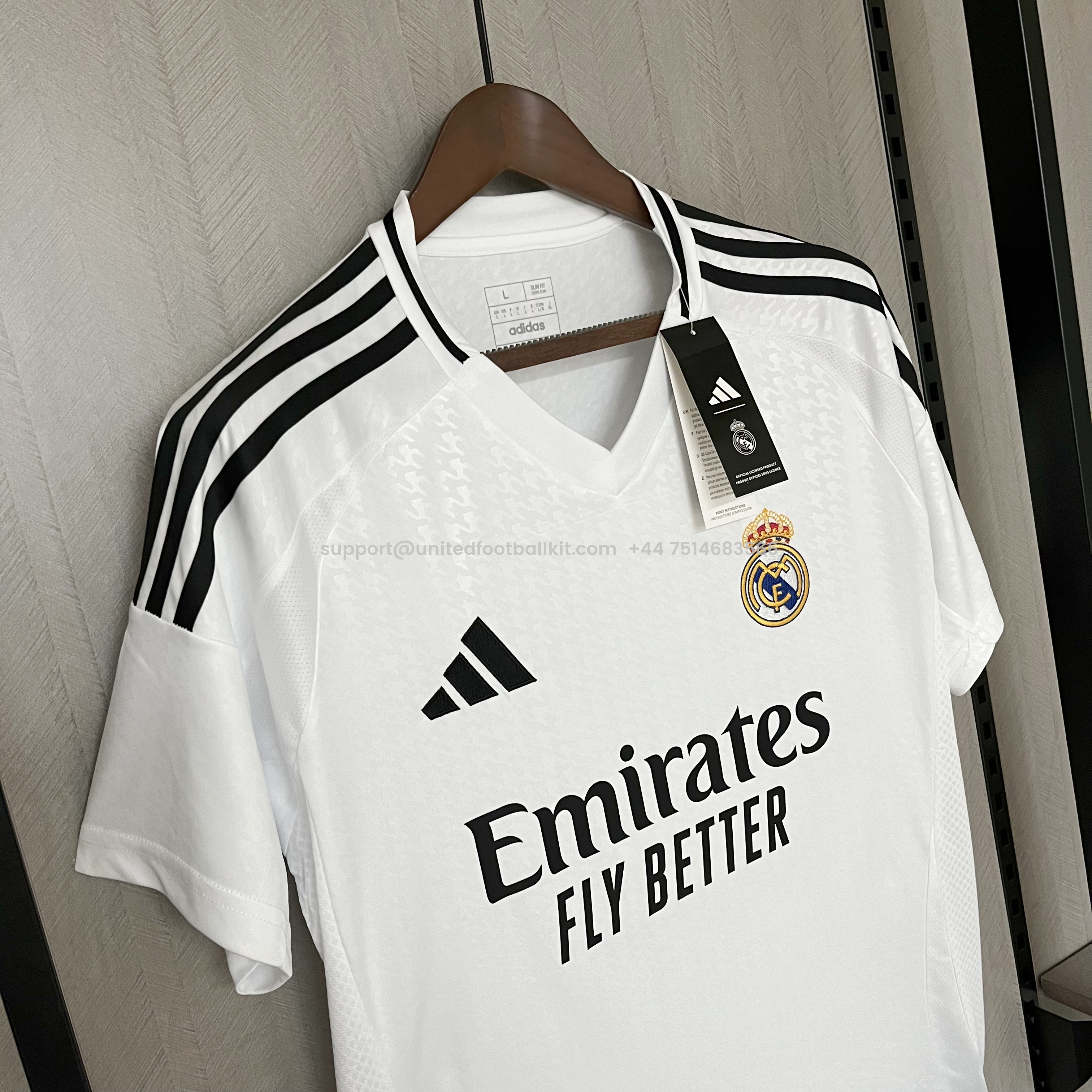 Unitedfootballkit.com | Real Madrid 24-25 Home Stadium Jersey - Fans Version -Customize Name, Number and Patch | Worldwide Shipping