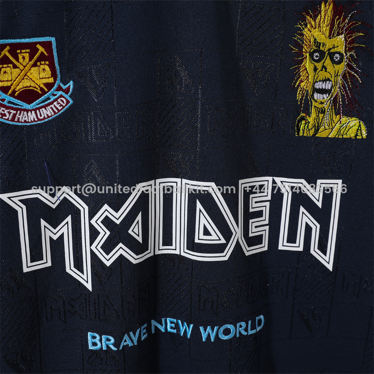 Unitedfootballkit.com | Retro West Ham United 1999 Iron Maiden Home Jersey -Customize Name, Number and Patch | Worldwide Shipping