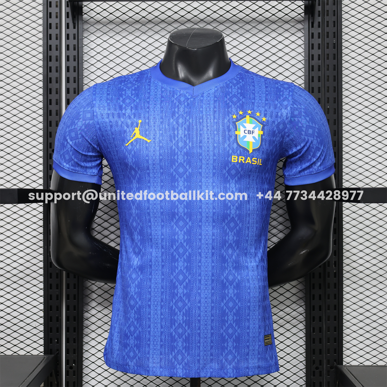 Unitedfootballkit.com | Brazil 2026 Diamond Texture Blue Special Jersey - Player Version -Customize Name, Number and Patch | Worldwide Shipping
