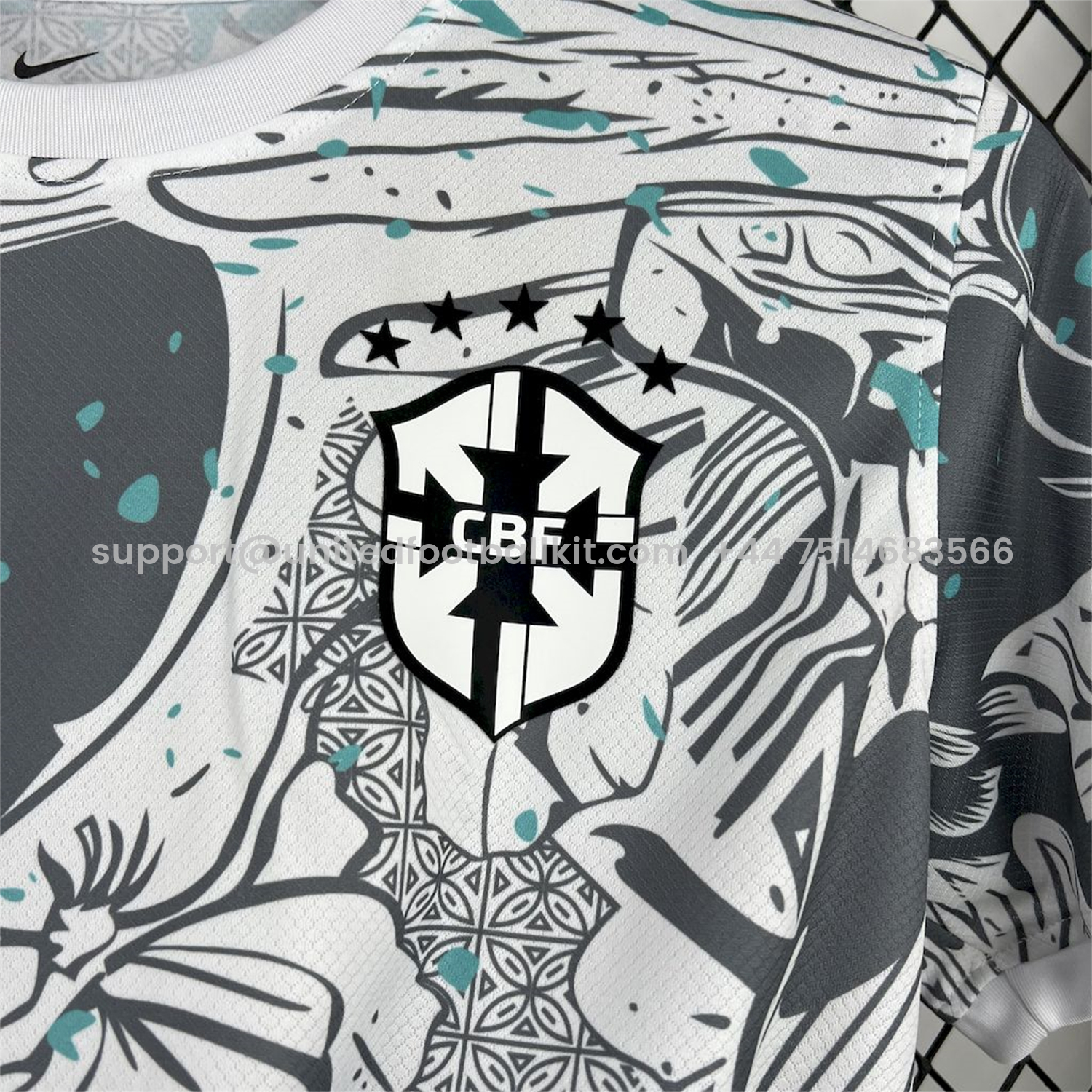 Unitedfootballkit.com | Brazil 2025 Blue Macaw Special Edition White Jersey - Fans Version -Customize Name, Number and Patch | Worldwide Shipping