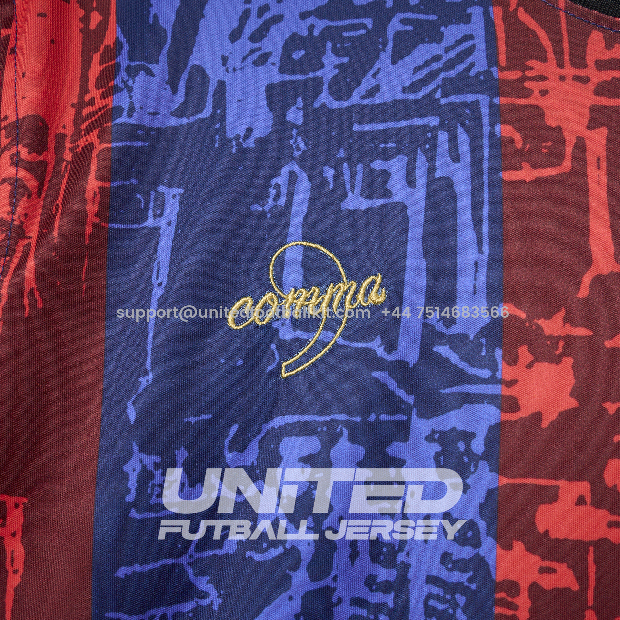 Unitedfootballkit.com | Barcelona 2024-25 COMMA Messi Jersey - Fans Version -Customize Name, Number and Patch | Worldwide Shipping