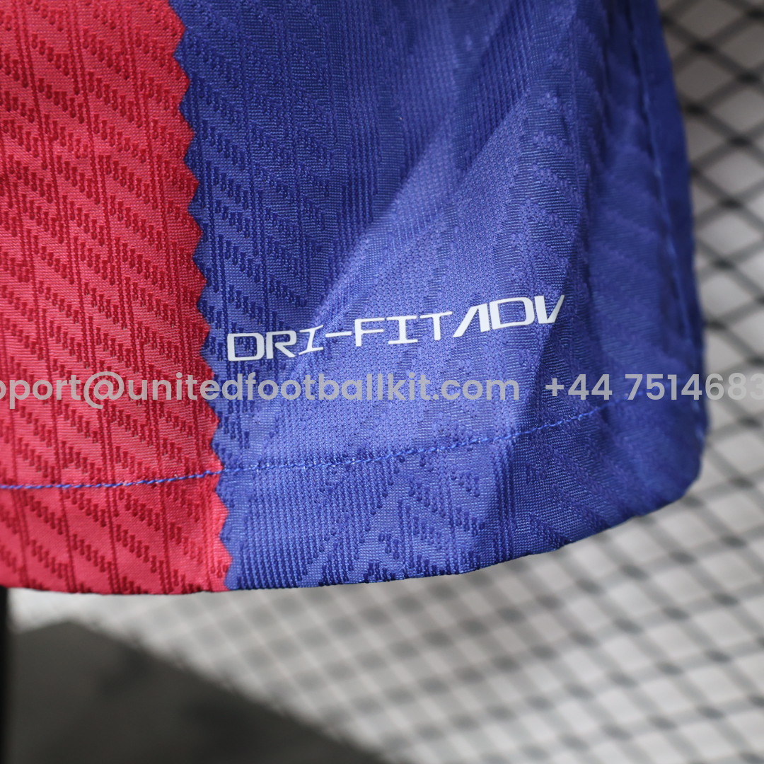 Unitedfootballkit.com | Barcelona X RS Iconic Tongue Jersey - Player Version -Customize Name, Number and Patch | Worldwide Shipping
