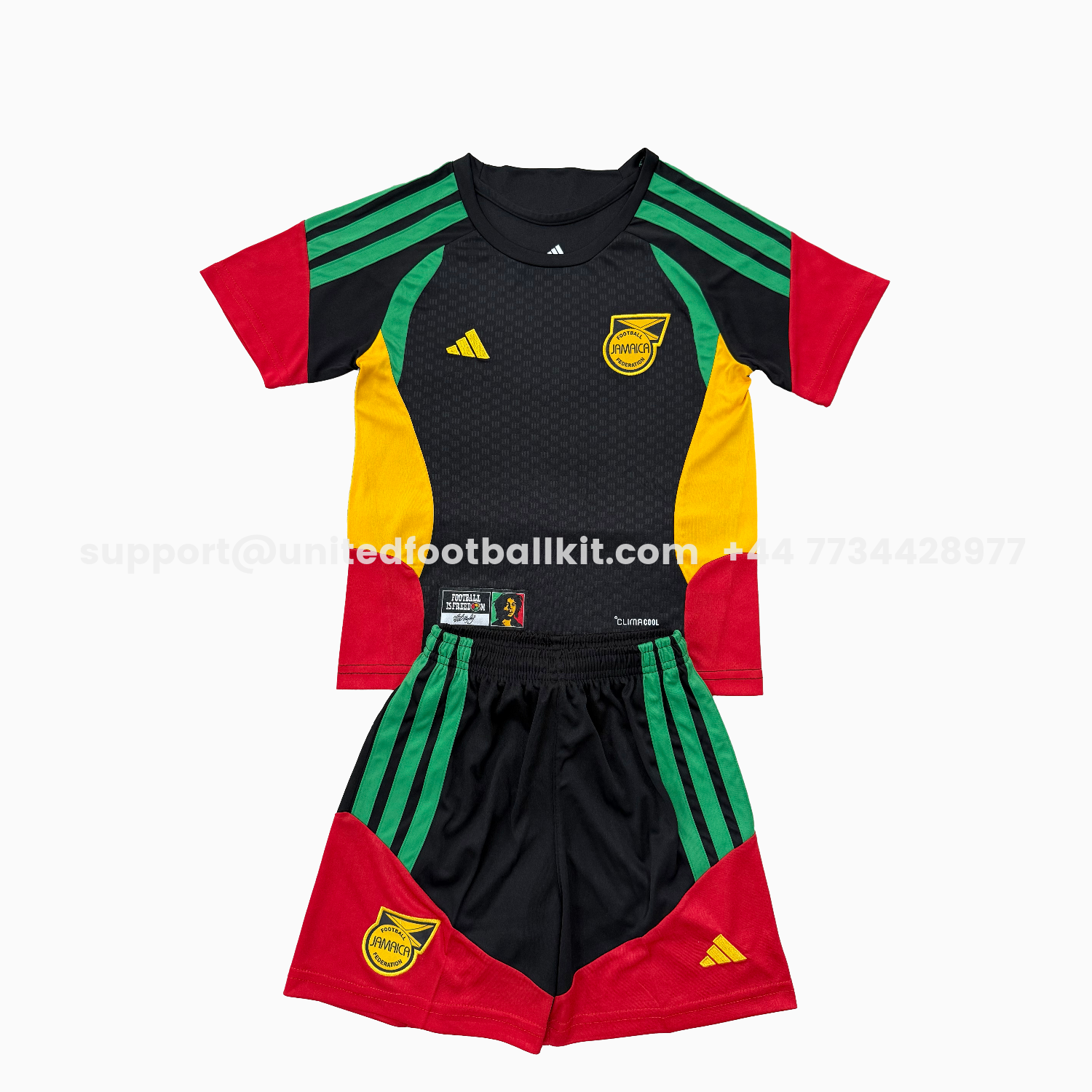 Unitedfootballkit.com | Jamaica 2026 Black Training Kids Kit -Customize Name, Number and Patch | Worldwide Shipping