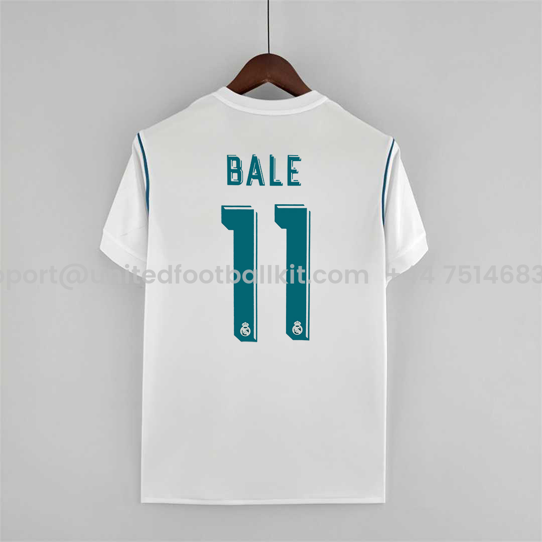 Unitedfootballkit.com | Retro Real Madrid 17-18 Home Jersey - with Champions League Final Final -Customize Name, Number and Patch | Worldwide Shipping