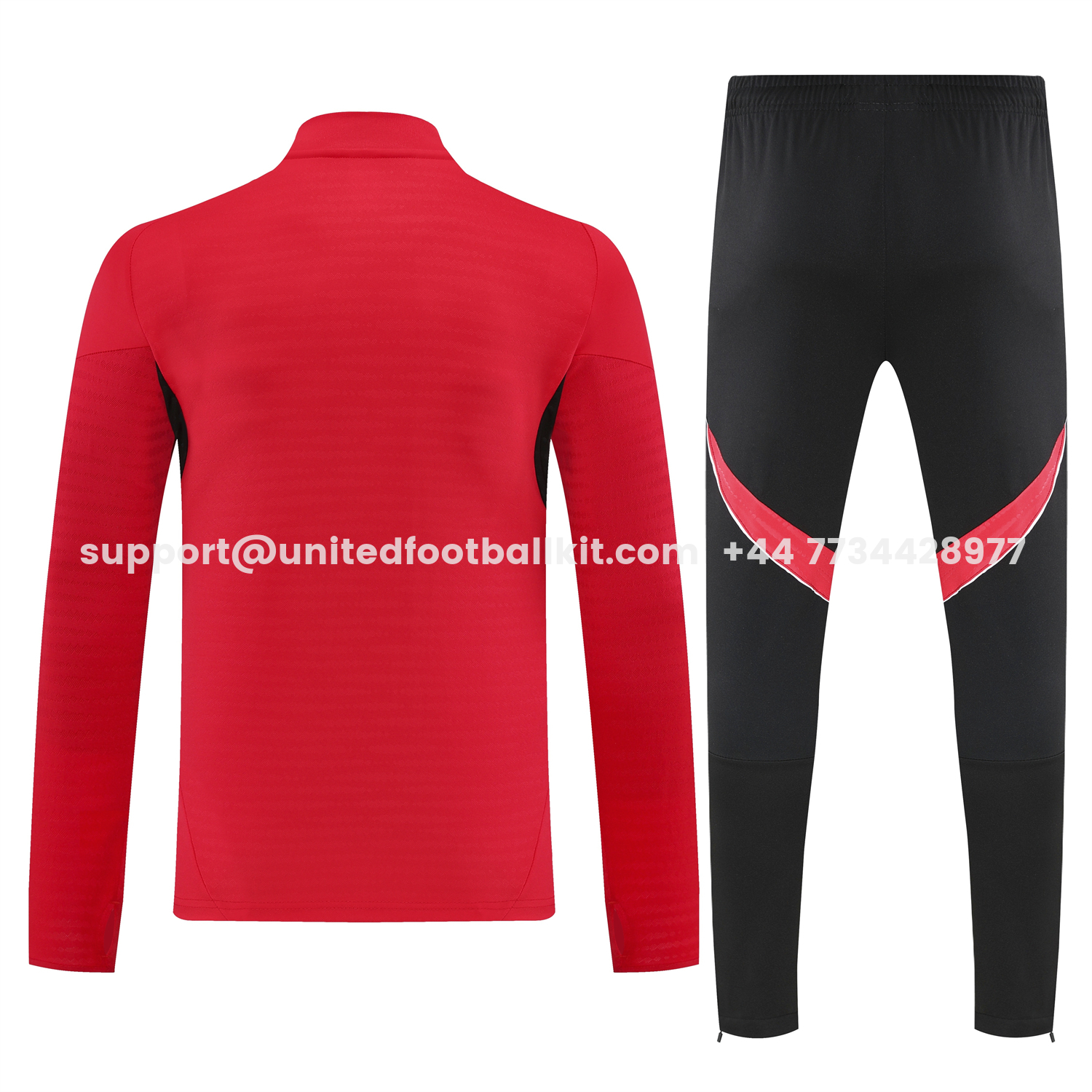 Unitedfootballkit.com | River Plate 25-26 Long Sleeves Training Set - Red Top & Black Pants -Customize Name, Number and Patch | Worldwide Shipping