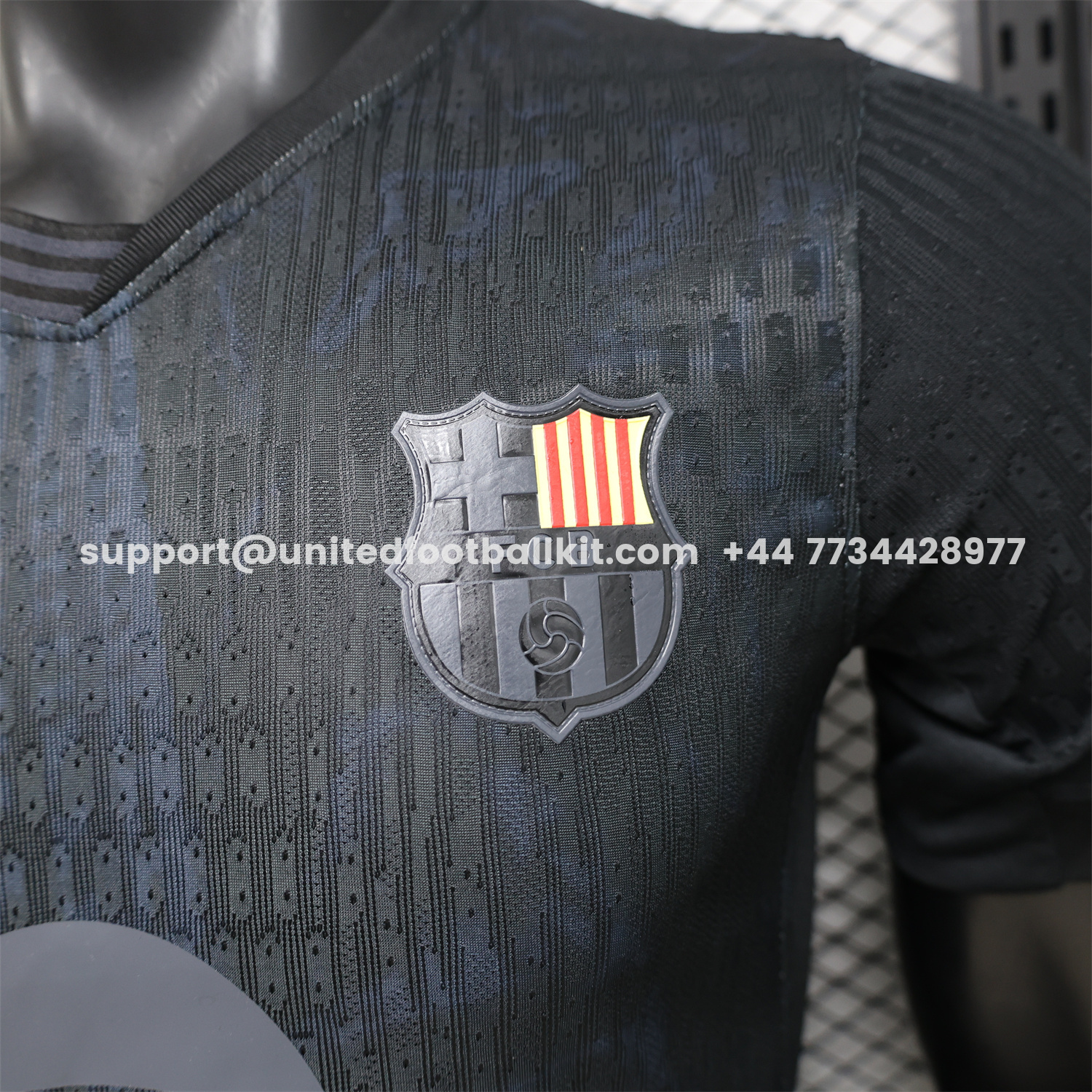 Unitedfootballkit.com | Barcelona 25-26 Blue Texture Black Special Jersey - Player Version -Customize Name, Number and Patch | Worldwide Shipping