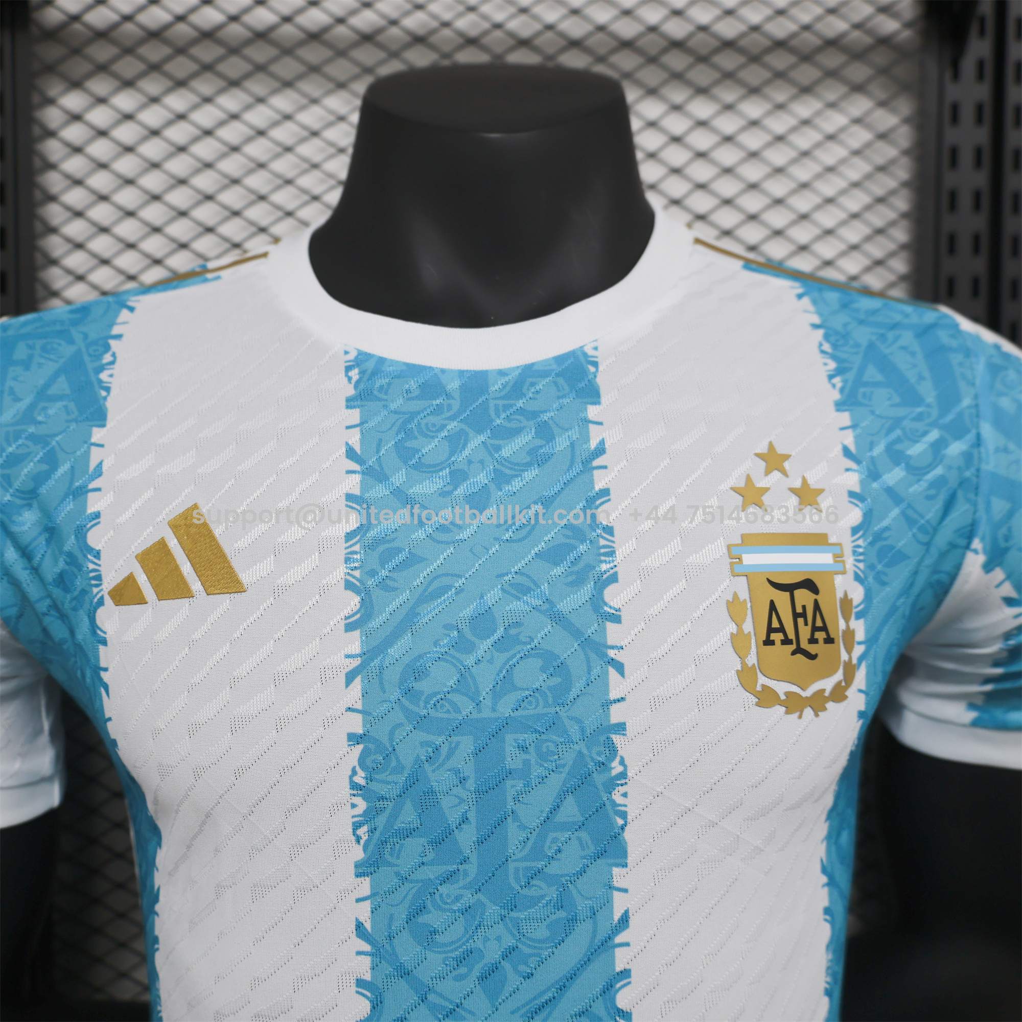 Unitedfootballkit.com | Argentina 2024 Blue and White Stripes Special Edition Jersey - Player Version -Customize Name, Number and Patch | Worldwide Shipping