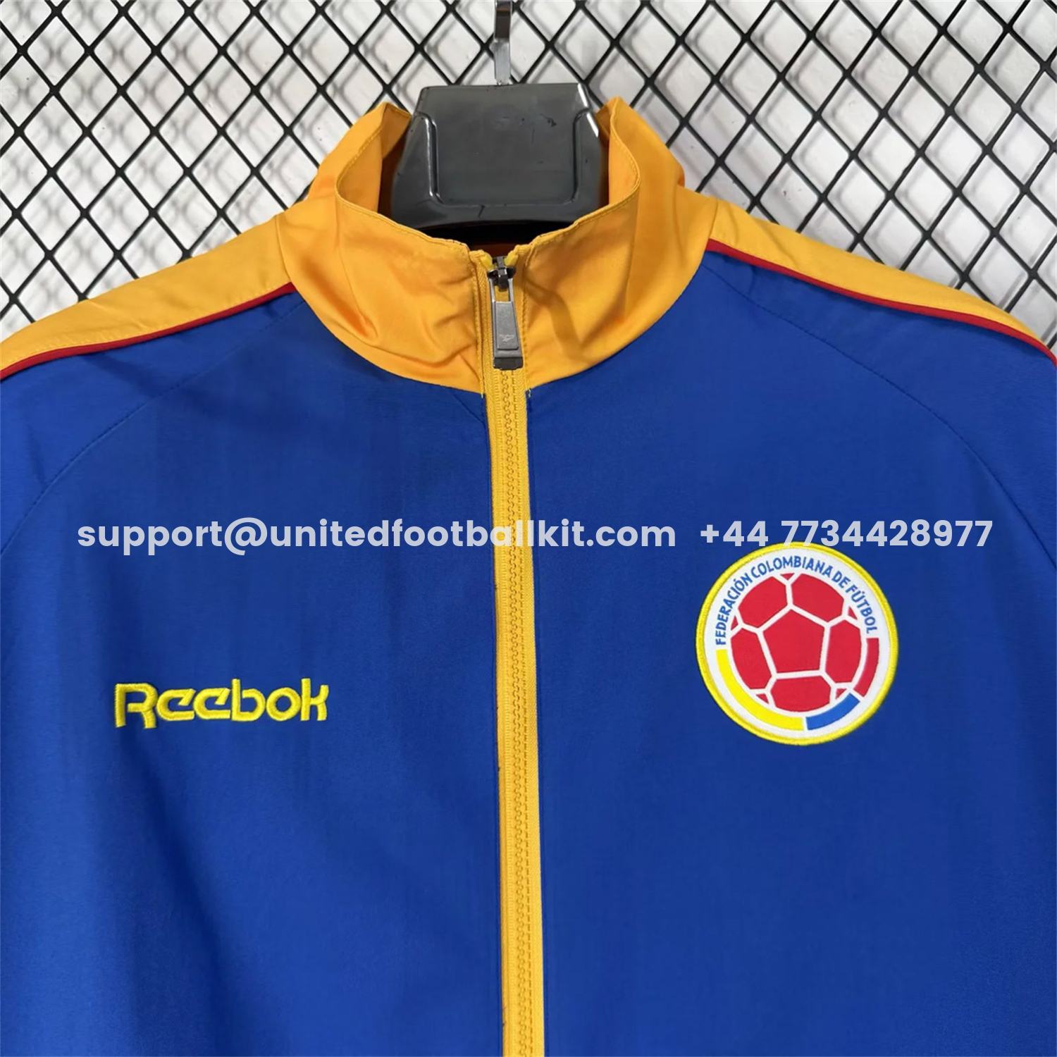 Unitedfootballkit.com | Colombia 2026 Windbreaker Jacket - Blue With Yellow -Customize Name, Number and Patch | Worldwide Shipping