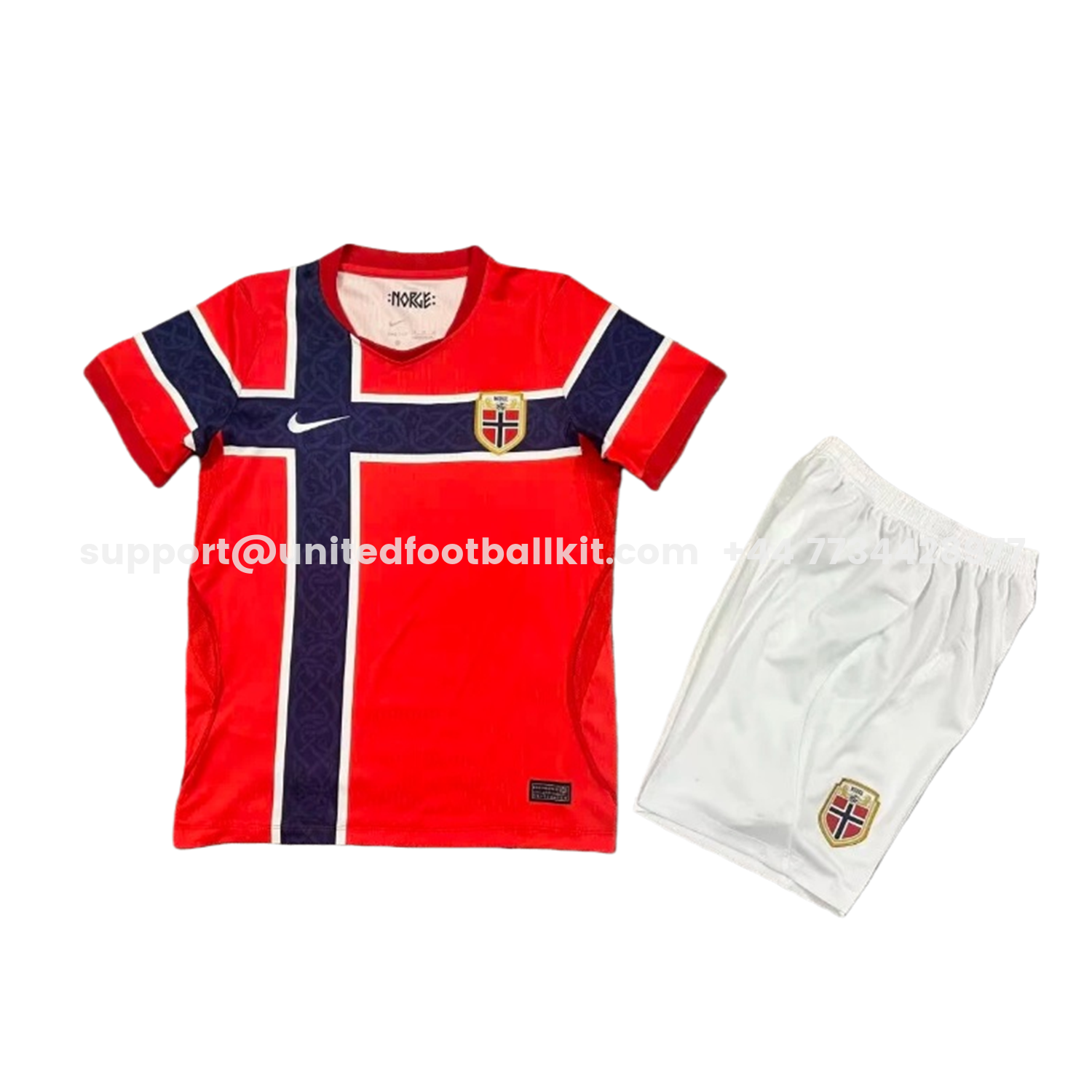 Unitedfootballkit.com | Norway 2026 Home Kids Kit -Customize Name, Number and Patch | Worldwide Shipping