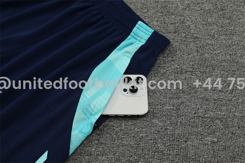Unitedfootballkit.com | Arsenal 24-25 Short-Sleeve Training Kids Kit - Lake Blue -Customize Name, Number and Patch | Worldwide Shipping