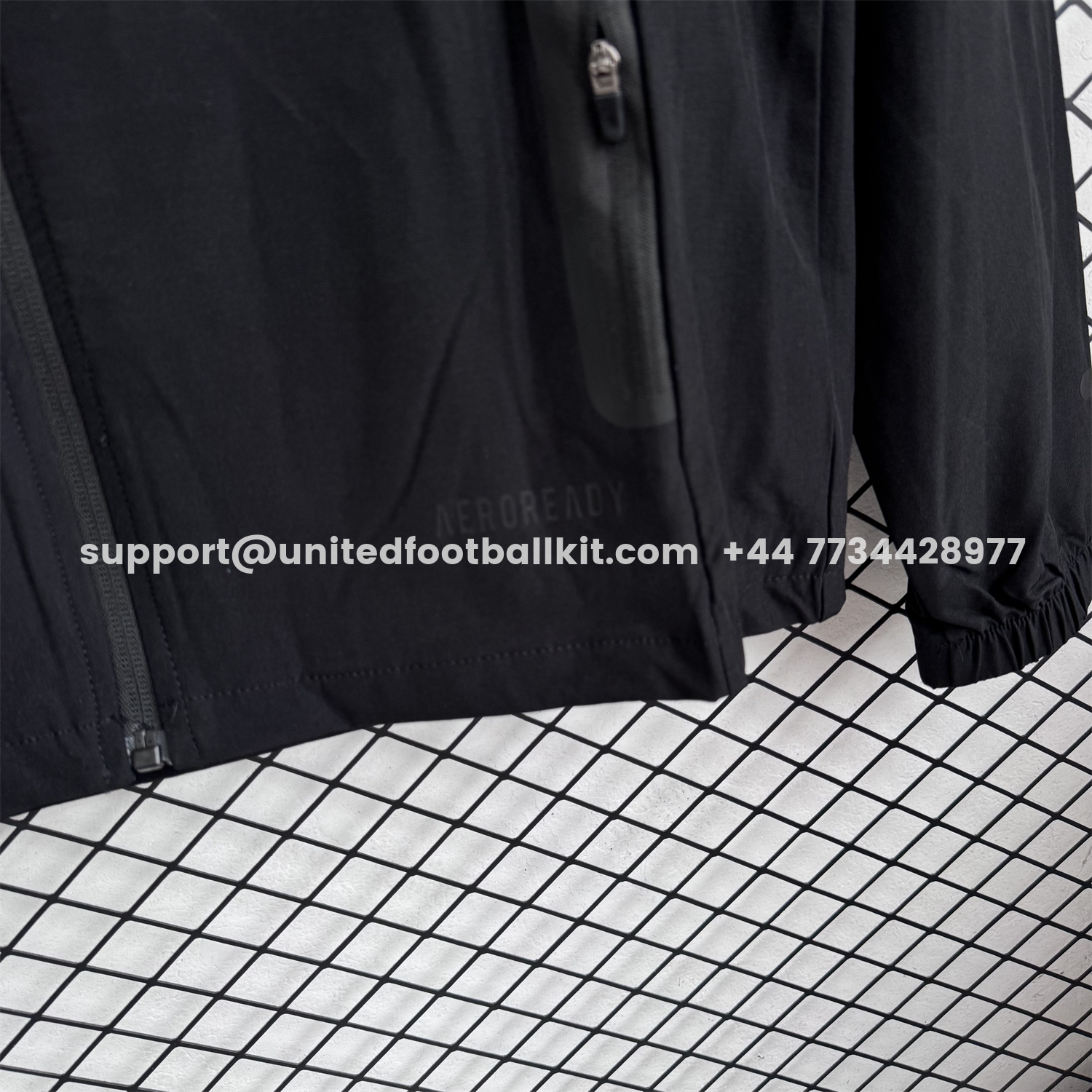 Unitedfootballkit.com | Arsenal 25-26 Windbreaker Training Set - Pure Black Top and Pants -Customize Name, Number and Patch | Worldwide Shipping