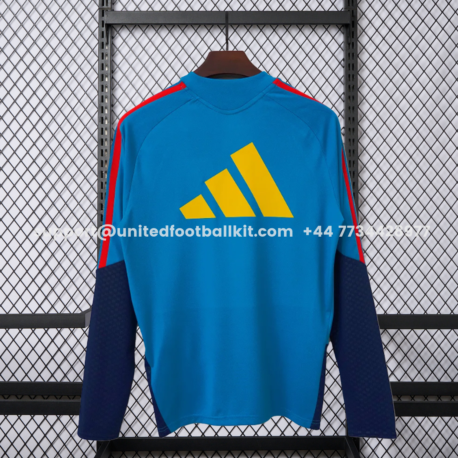 Unitedfootballkit.com | Spain 2026 Blue Long Sleeves Training Jersey - Fans Version -Customize Name, Number and Patch | Worldwide Shipping
