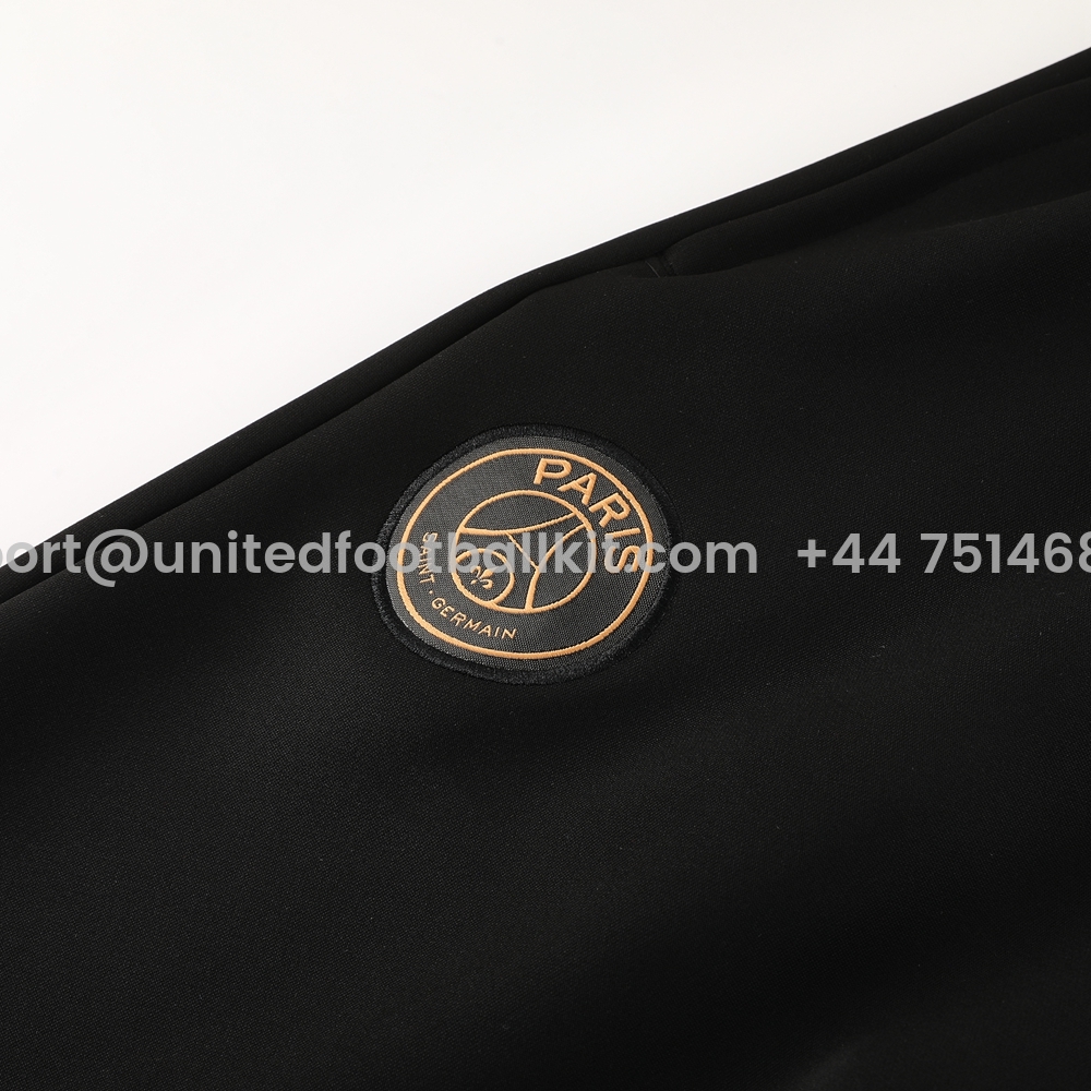 Unitedfootballkit.com | Paris Saint-Germain PSG 24-25 Jacket Training Tracksuit - Light Pink Top and Black Pants -Customize Name, Number and Patch | Worldwide Shipping
