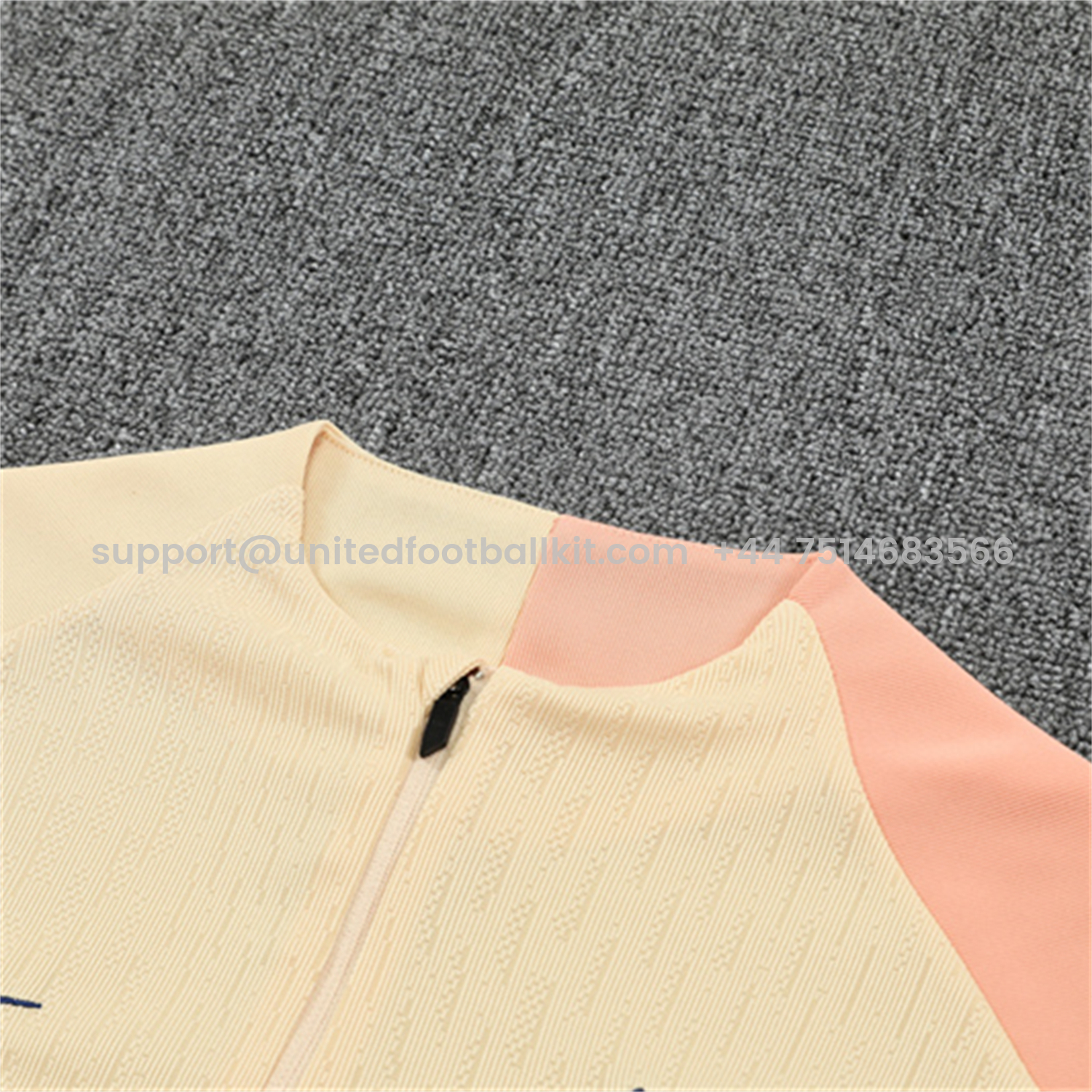 Unitedfootballkit.com | Barcelona 25-26 Kids Long Sleeve Training Set - Player Version - Light Yellow Top and Blue Pants -Customize Name, Number and Patch | Worldwide Shipping