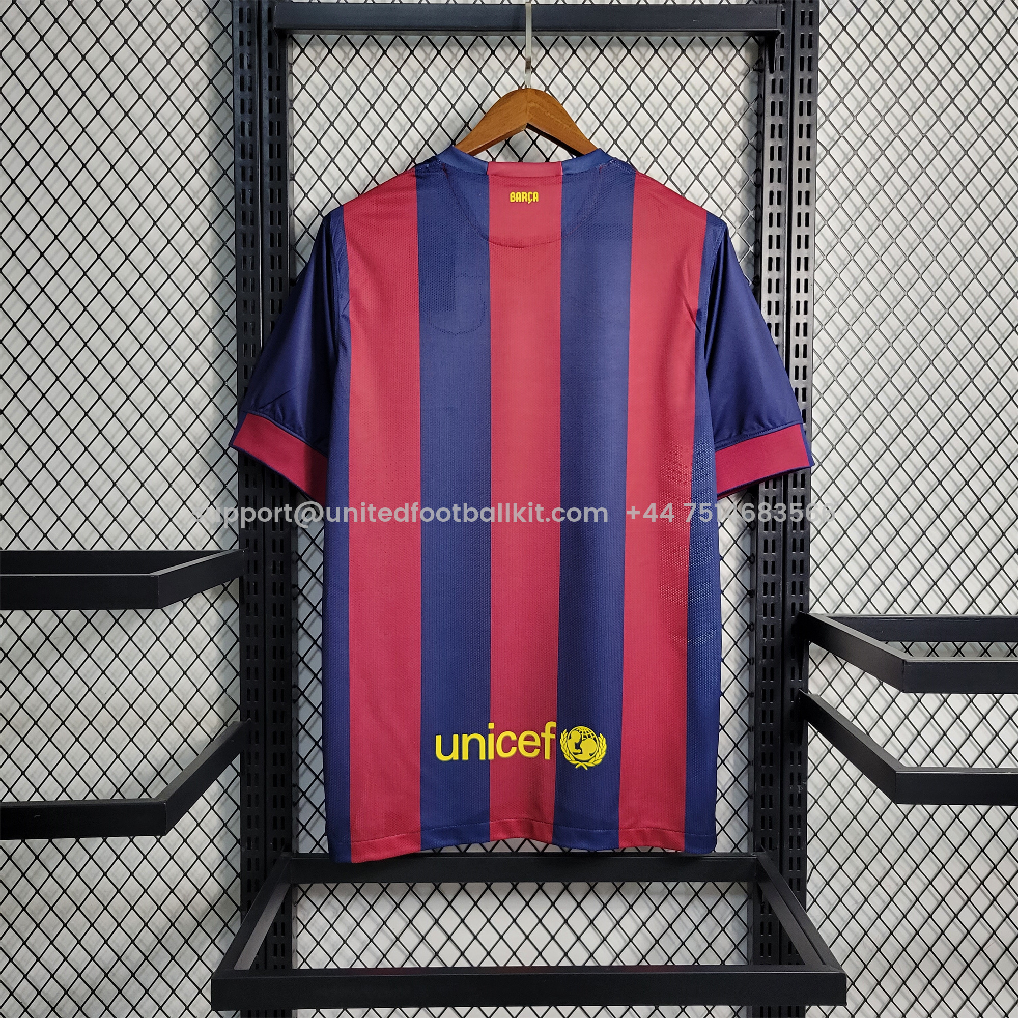 Unitedfootballkit.com | Retro Barcelona 14-15 Home Stadium Jersey -Customize Name, Number and Patch | Worldwide Shipping