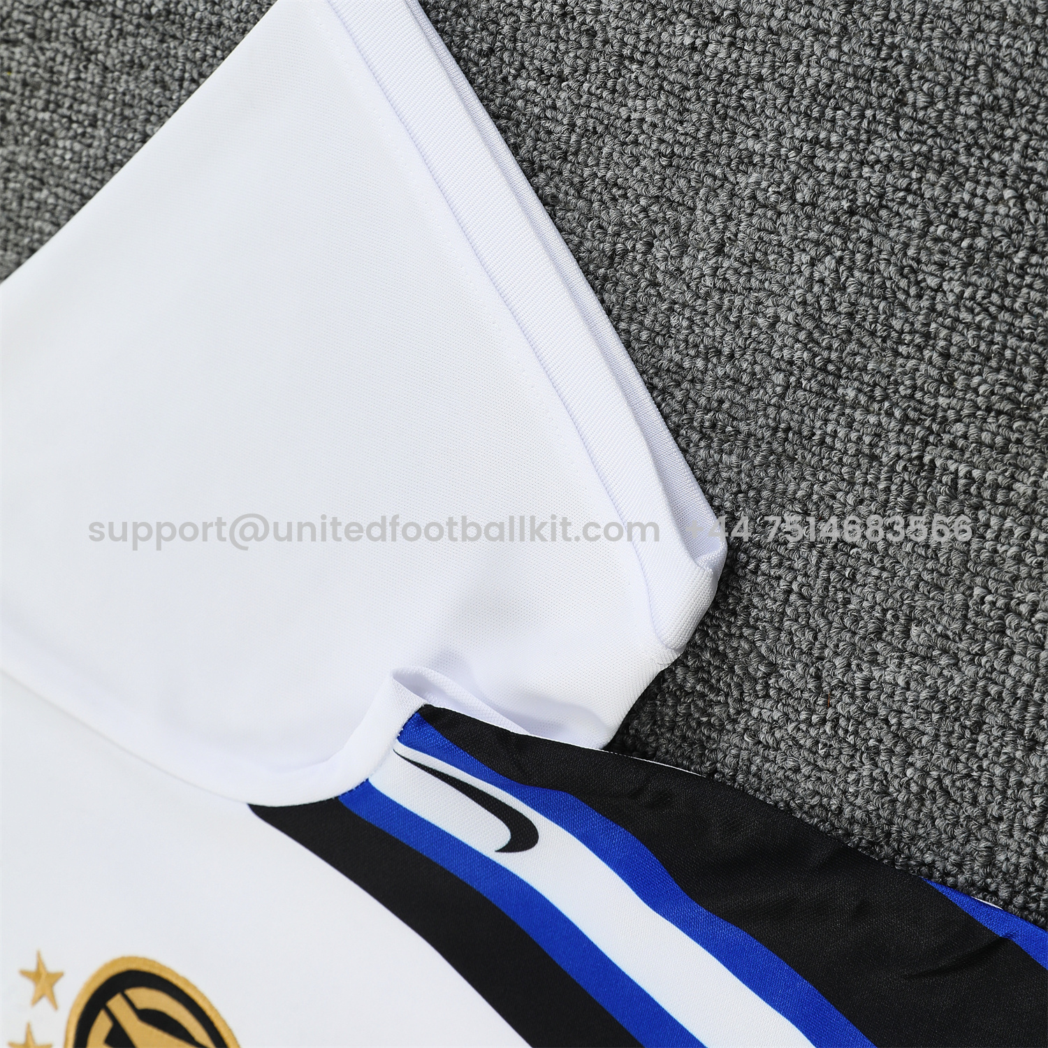 Unitedfootballkit.com | Inter Milan 25-26 Short-Sleeve Training Set - White Top & Black Shorts -Customize Name, Number and Patch | Worldwide Shipping
