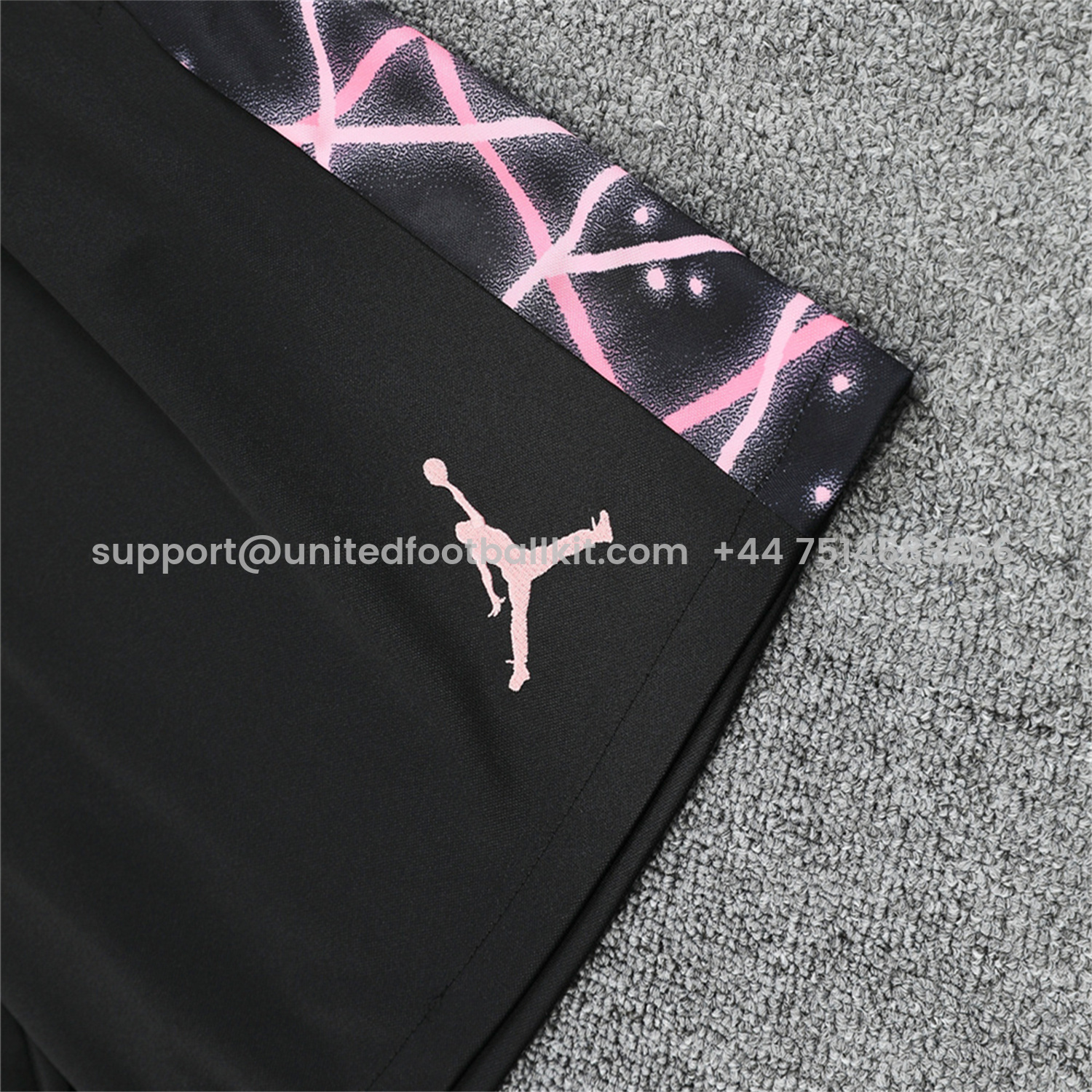 Unitedfootballkit.com | Paris Saint-Germain PSG 25-26 Vest Training Set - Pink Fluorescent Rays Black Vest & Black Shorts -Customize Name, Number and Patch | Worldwide Shipping