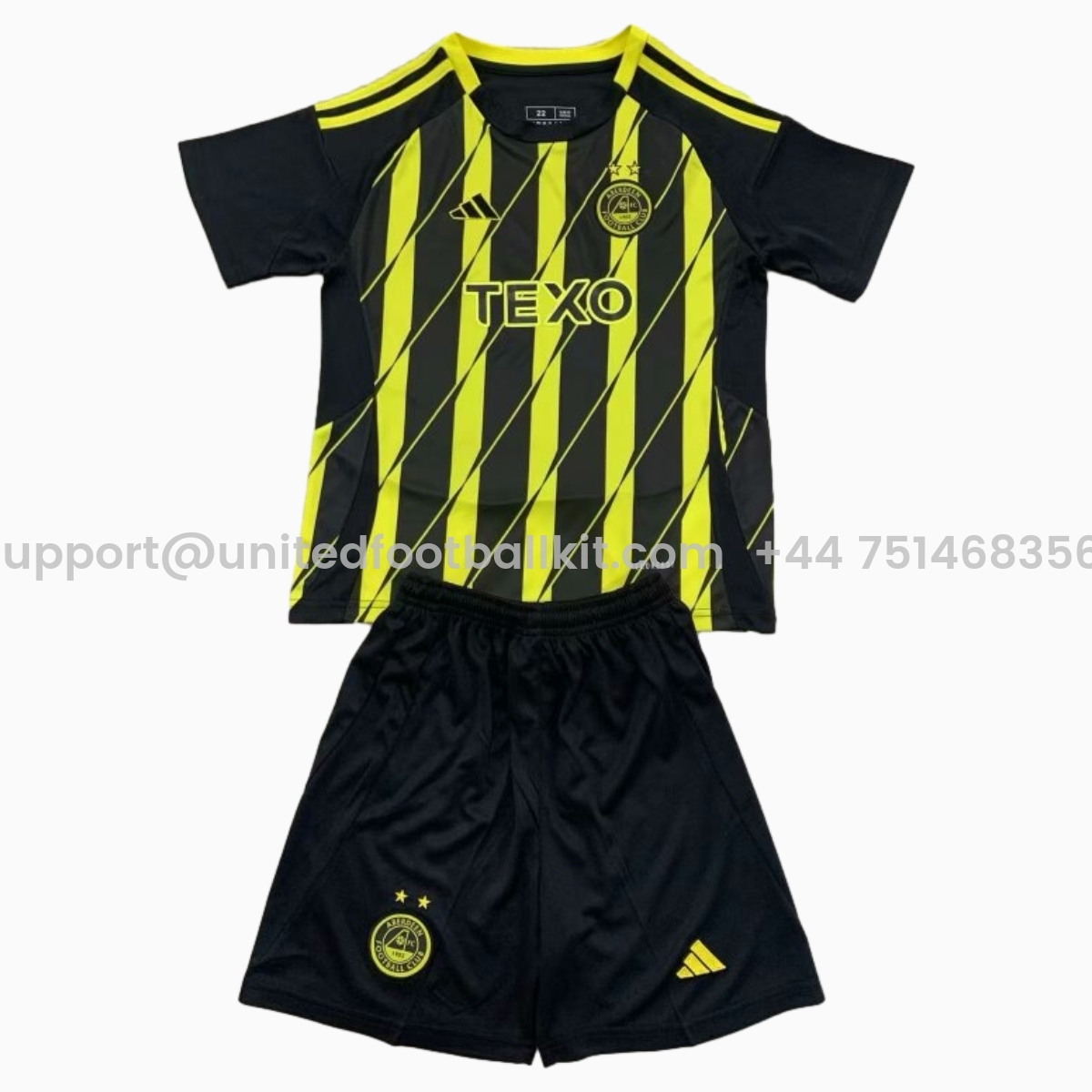 Unitedfootballkit.com | Aberdeen 24-25 Away Kids Kit -Customize Name, Number and Patch | Worldwide Shipping
