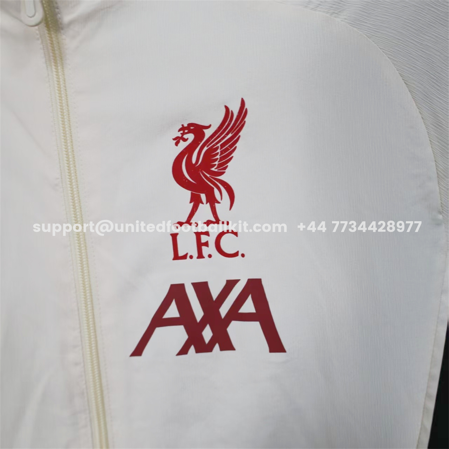 Unitedfootballkit.com | Liver.pool 25-26 White Windbreaker Jacket -Customize Name, Number and Patch | Worldwide Shipping