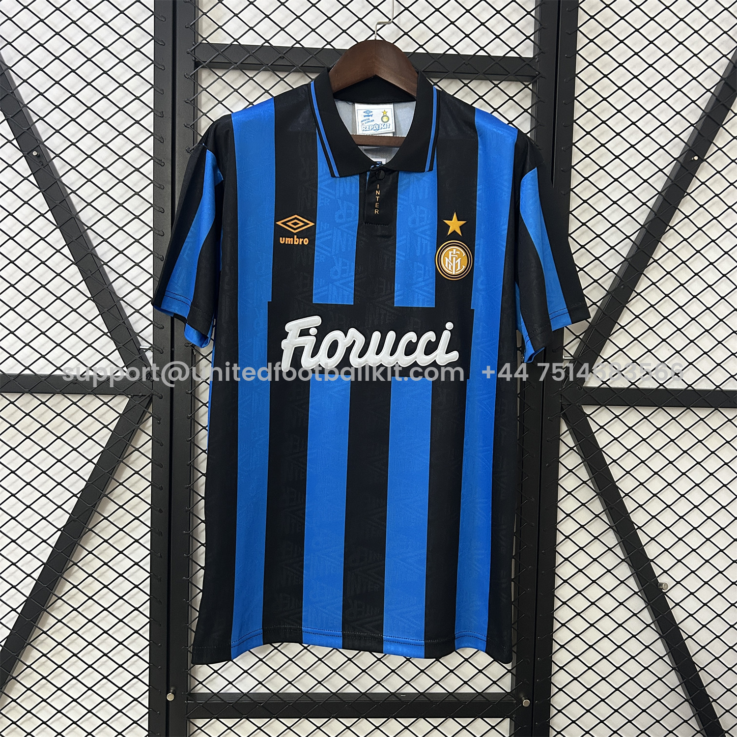 Unitedfootballkit.com | Retro Inter Milan 1992-94 Home Jersey -Customize Name, Number and Patch | Worldwide Shipping