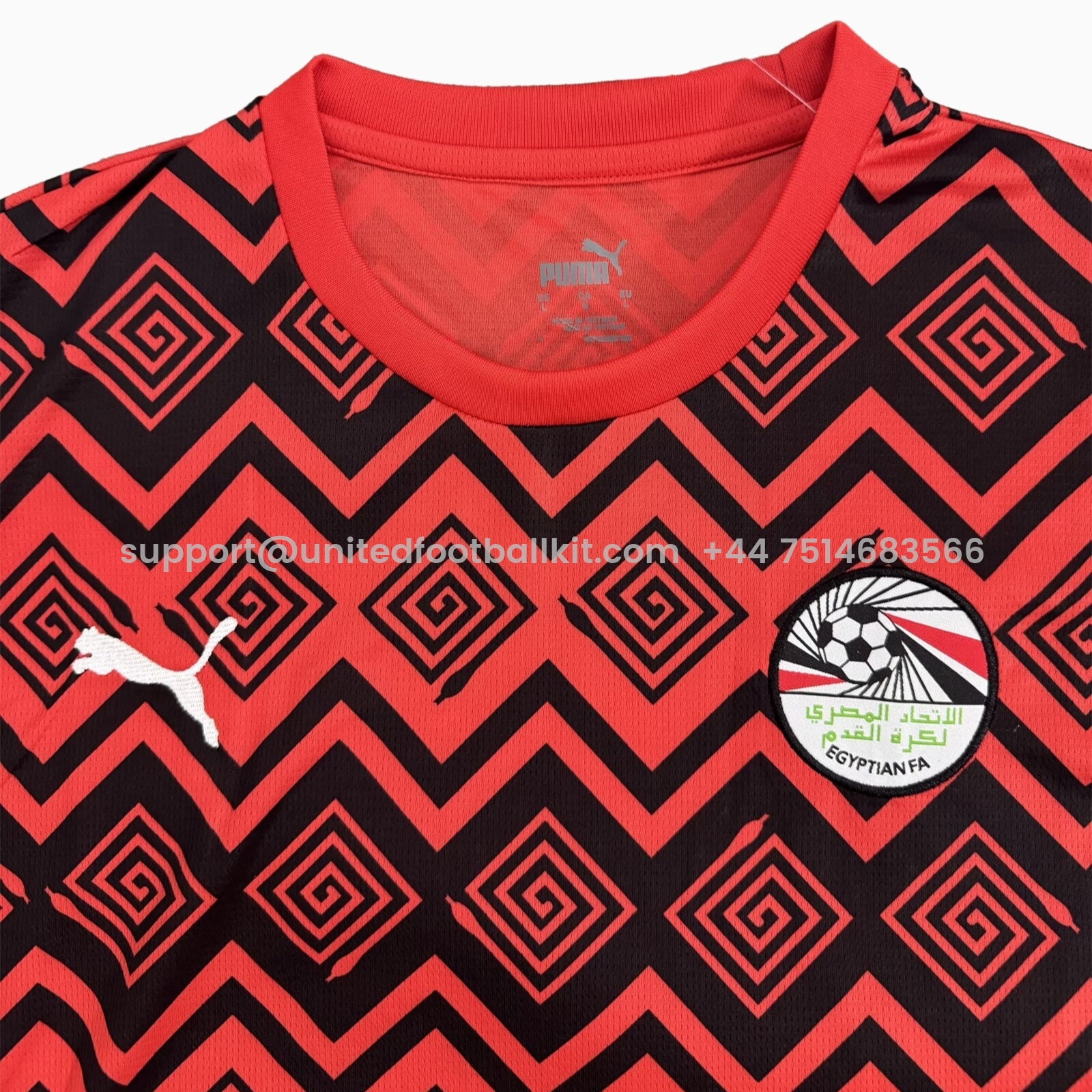 Unitedfootballkit.com | Egypt 24-25 Pre-Match Jersey - Fans Version -Customize Name, Number and Patch | Worldwide Shipping