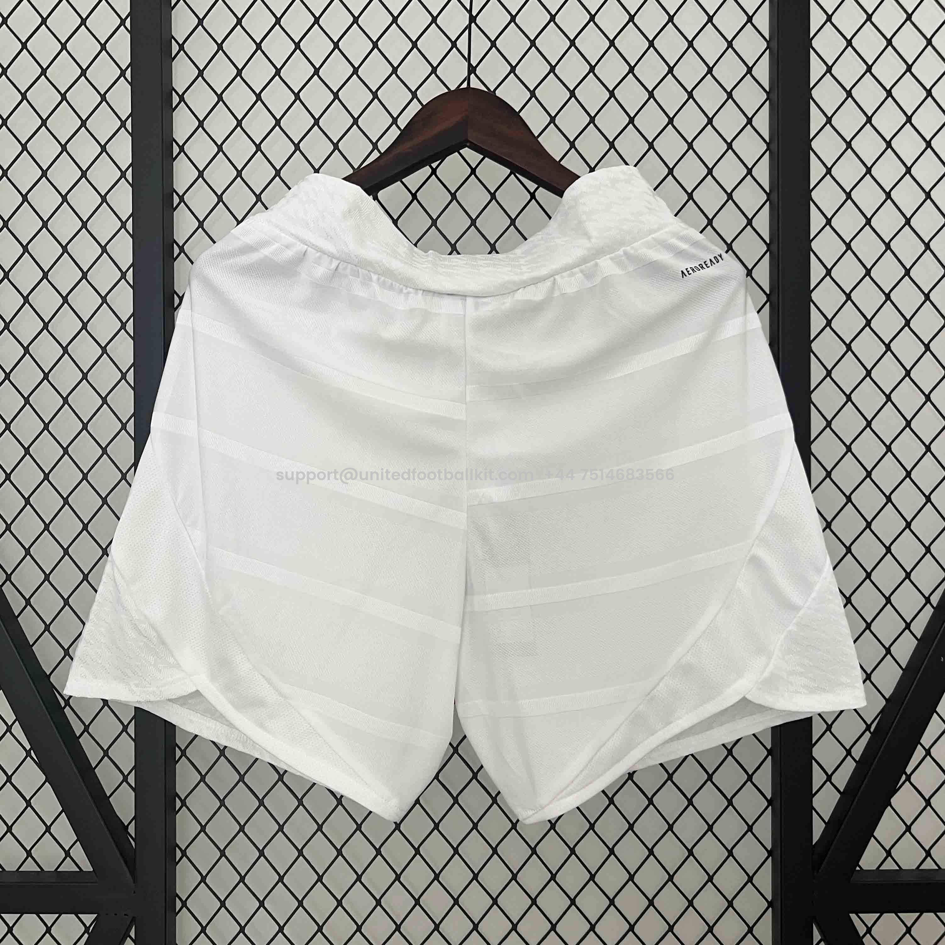 Unitedfootballkit.com | Real Madrid 2024-25 Home Shorts - Player Version -Customize Name, Number and Patch | Worldwide Shipping