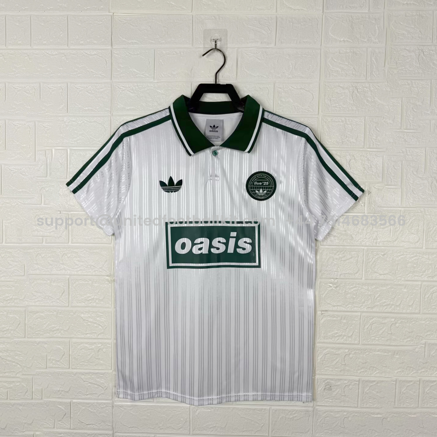 Unitedfootballkit.com | Bohemian 25-26 Oasis Originals Tour White Stripes Jersey - Fans Version -Customize Name, Number and Patch | Worldwide Shipping