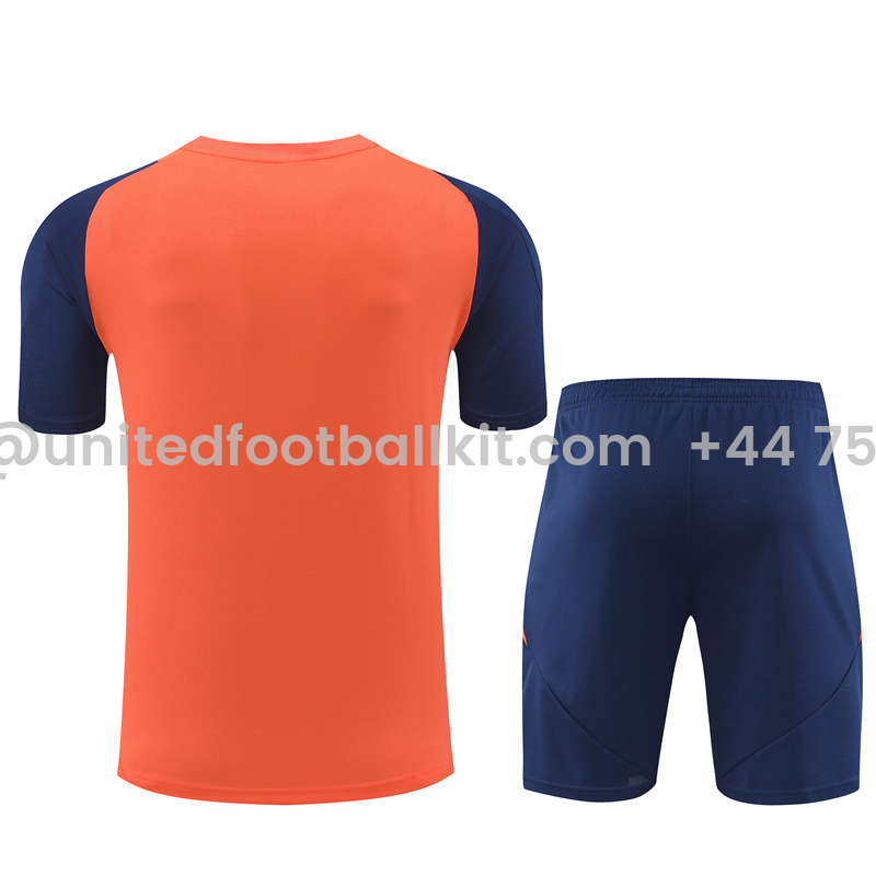 Unitedfootballkit.com | Manchester United 24-25 Short-Sleeve Training Set - Orange -Customize Name, Number and Patch | Worldwide Shipping