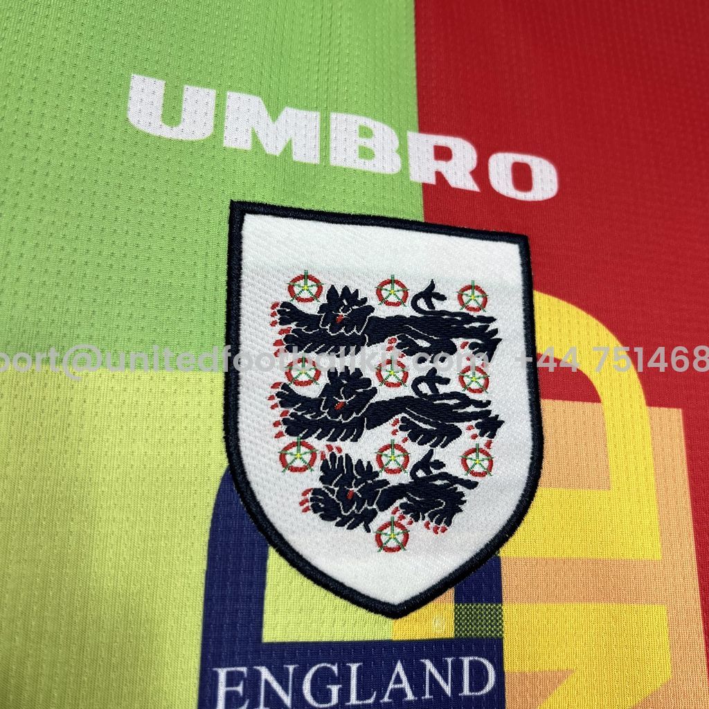 Unitedfootballkit.com | Retro England 1996 Goalkeeper Long Sleeve Jersey -Customize Name, Number and Patch | Worldwide Shipping