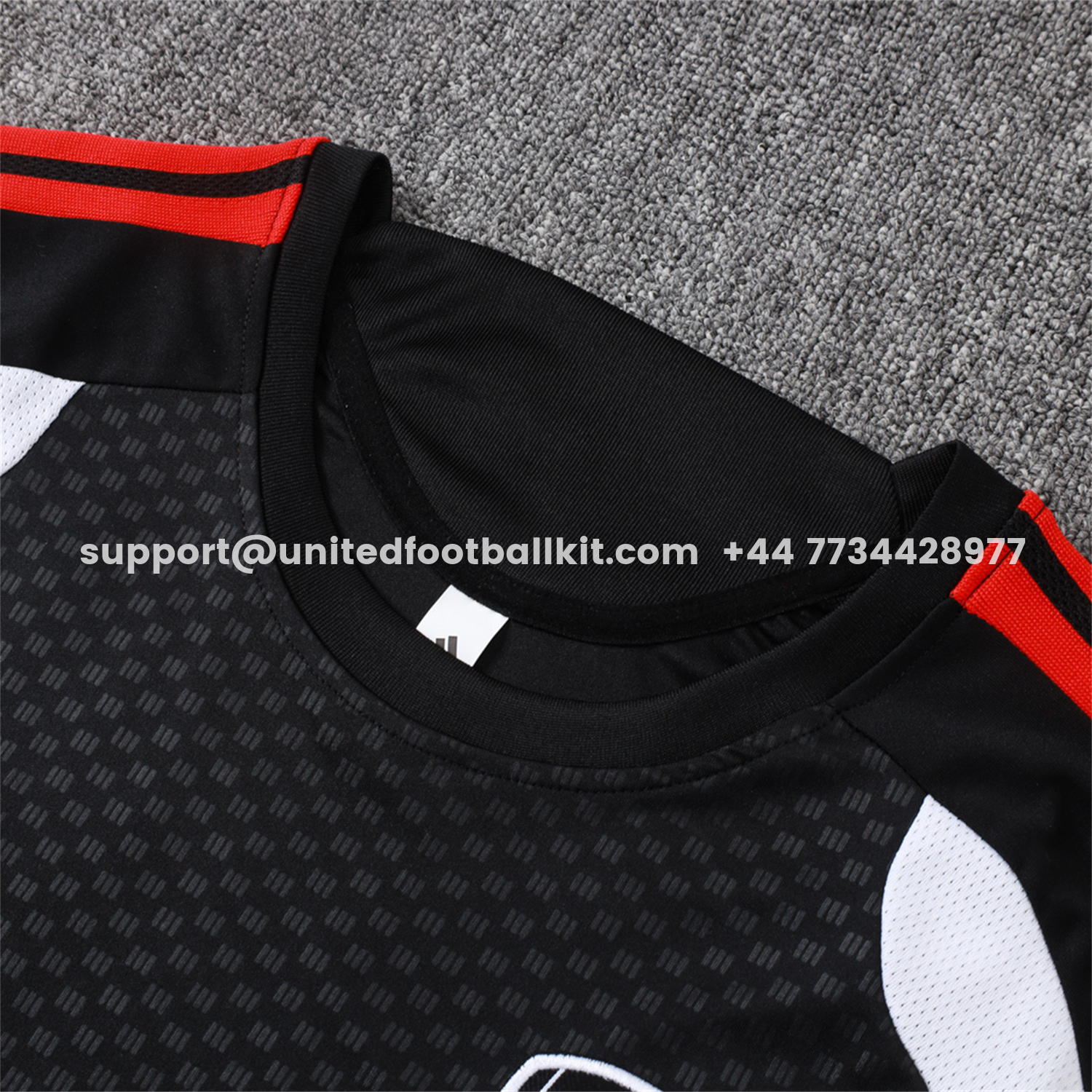 Unitedfootballkit.com | Arsenal 26-27 Short-Sleeve Training Set - Red Edge Black Top & Shorts -Customize Name, Number and Patch | Worldwide Shipping