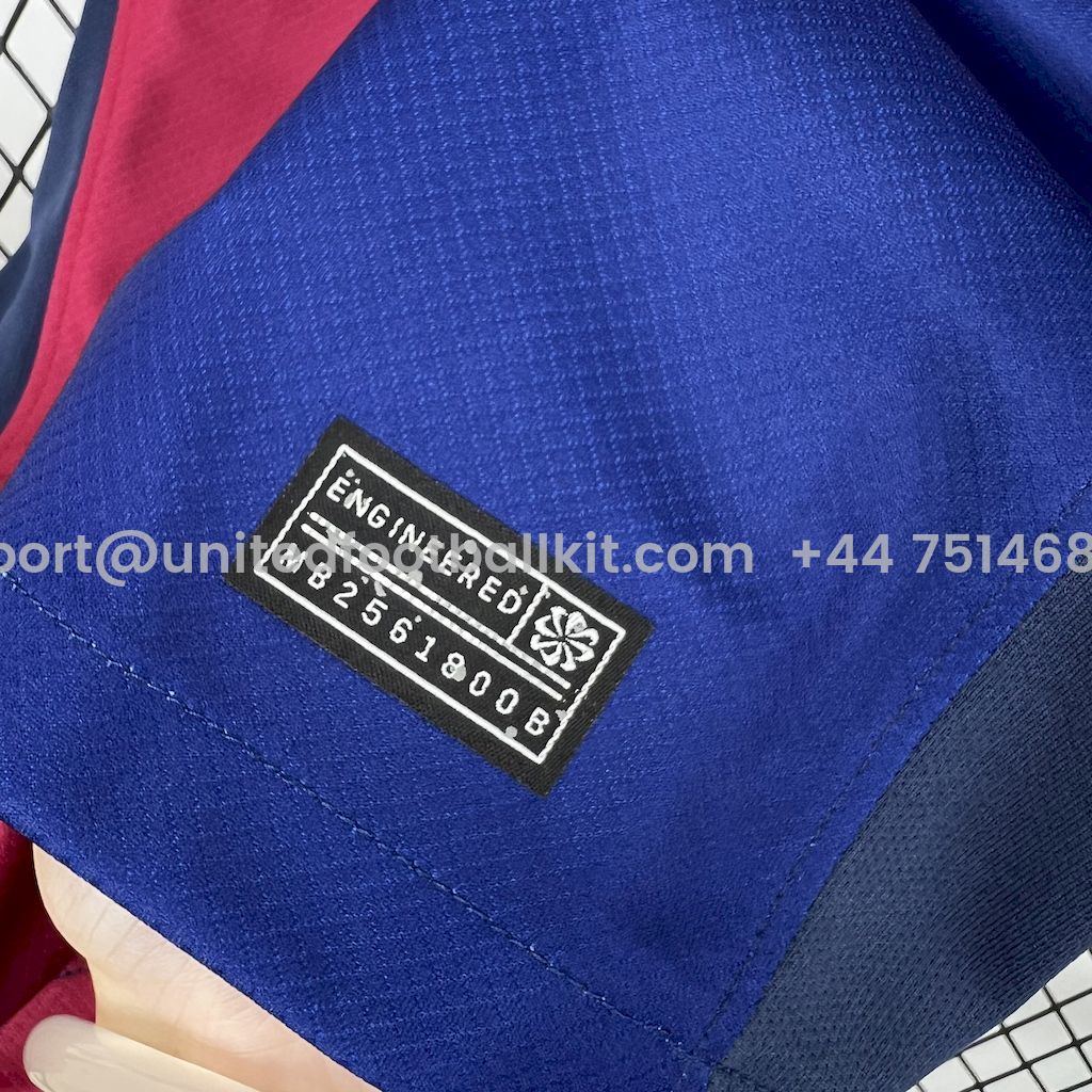 Unitedfootballkit.com | Barcelona 24-25 Home Unsponsored 125th Anniversary Jersey - Fans Version -Customize Name, Number and Patch | Worldwide Shipping