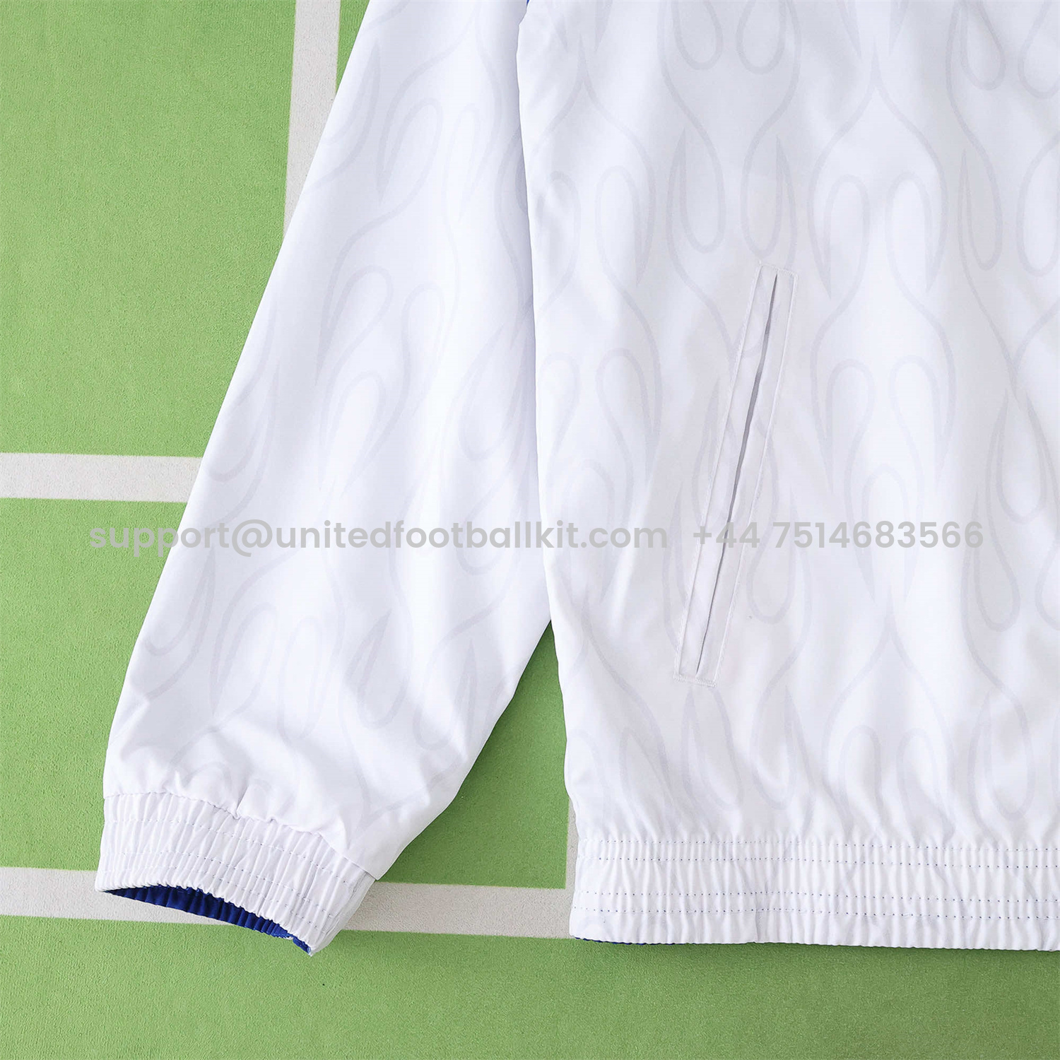 Unitedfootballkit.com | Retro Japan 1998 Throwback Double Sided Reversible Windbreaker - White & Blue -Customize Name, Number and Patch | Worldwide Shipping